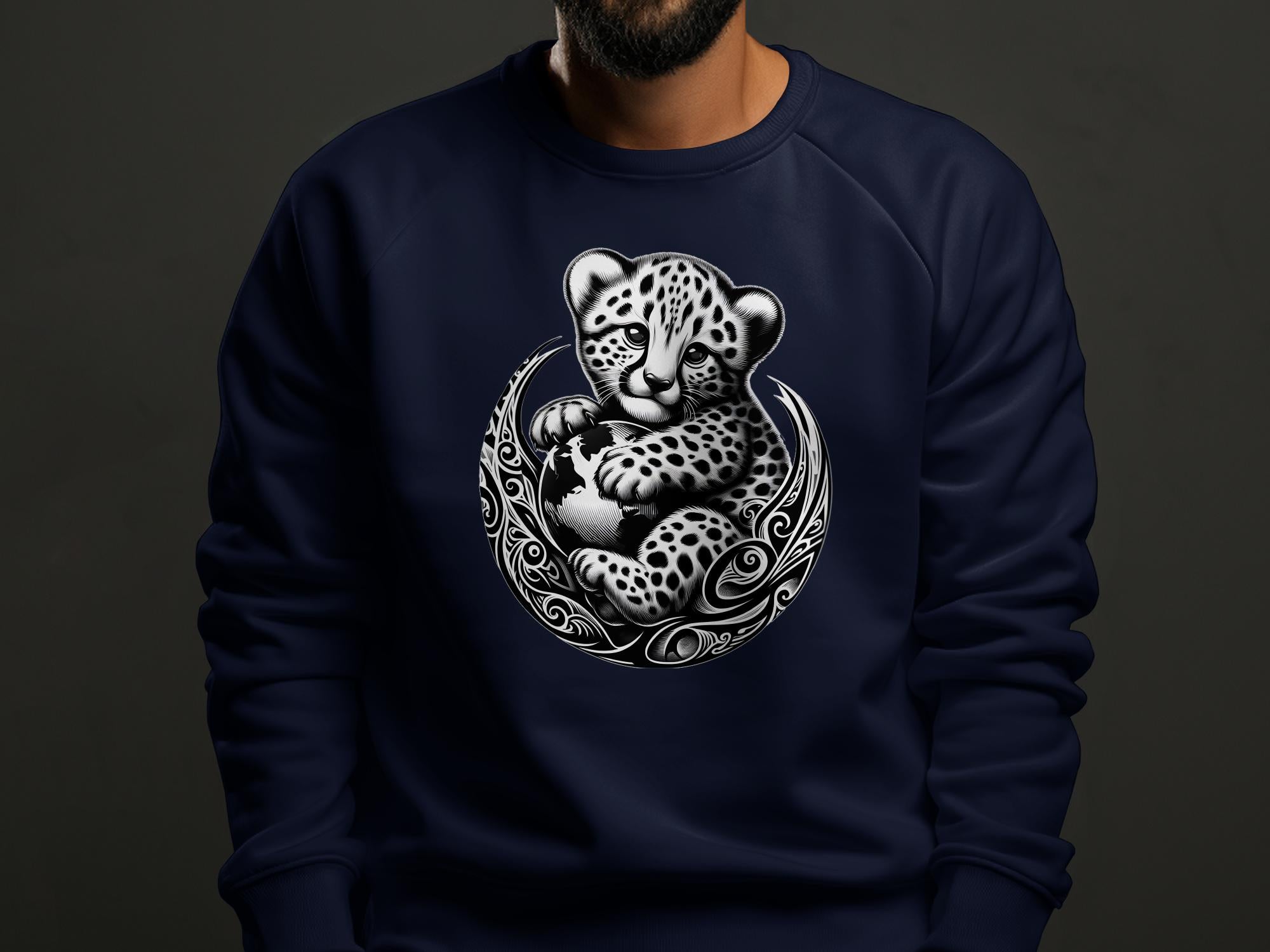 Cheetah World - Coloured Gildan Sweatshirt Realistic Animal Talisman Unisex Cute Tee Graphic Design