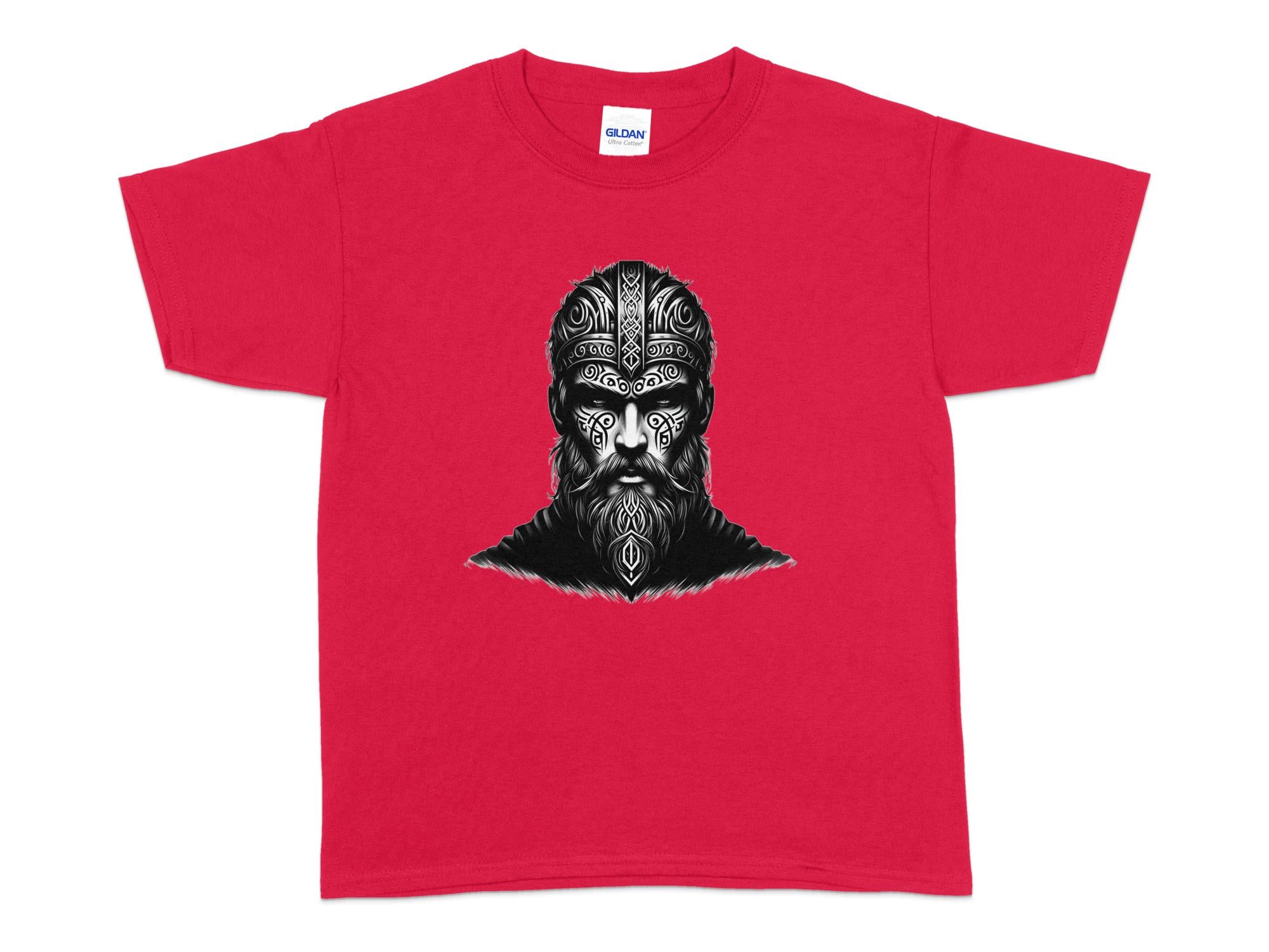 Viking Unyielding - Coloured Gildan Kids T-Shirt Realistic Norse Talisman Unisex Valhalla Tee Graphic Design