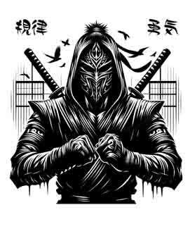 Samurai Ninja - Digital Art | PNG, JPEG & SVG | Instant Download for Apparel, Décor and Wall Art