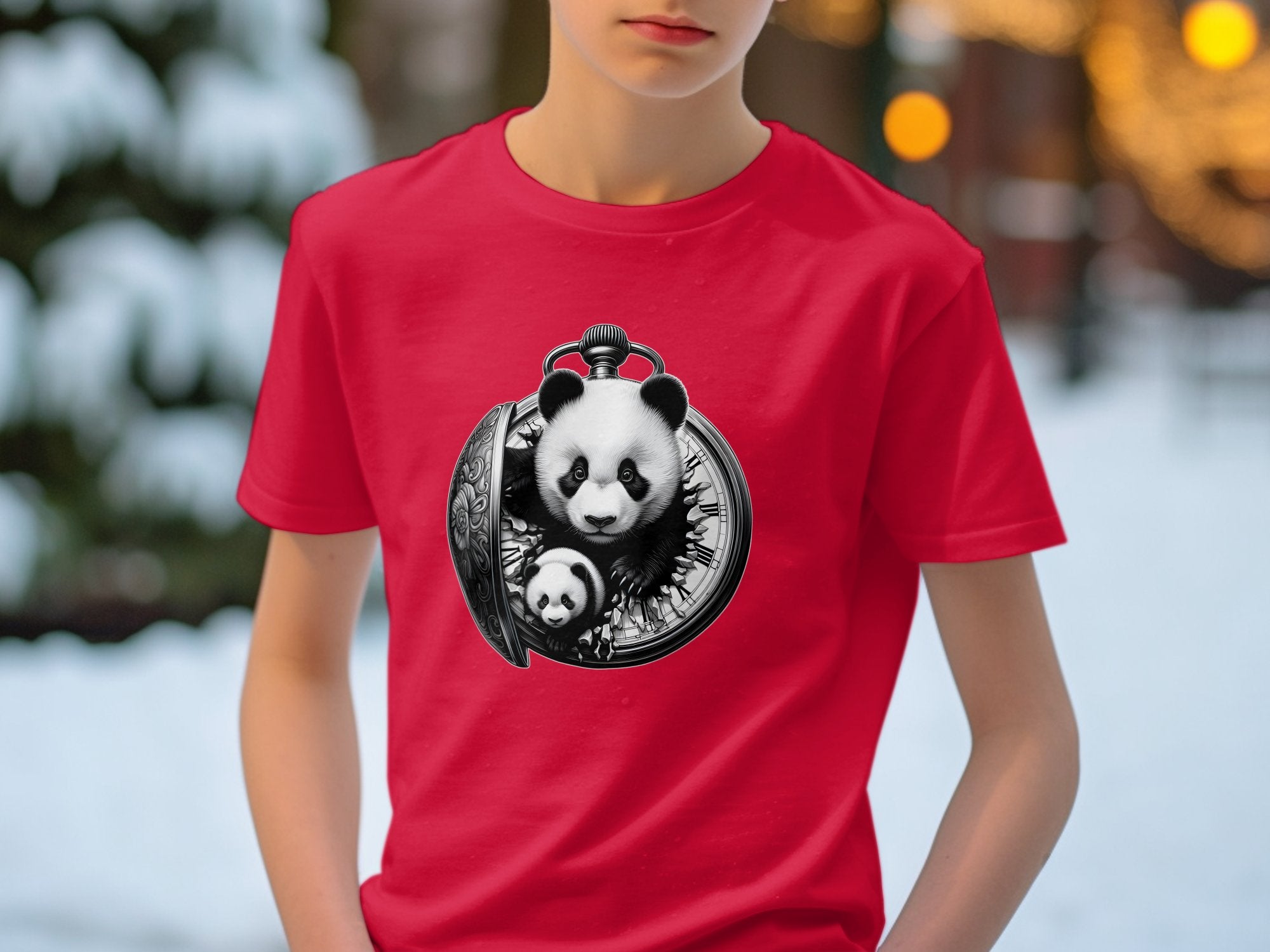 Panda - Coloured Kids T-Shirt Realistic Animal Talisman Unisex Cute Tee Graphic Design