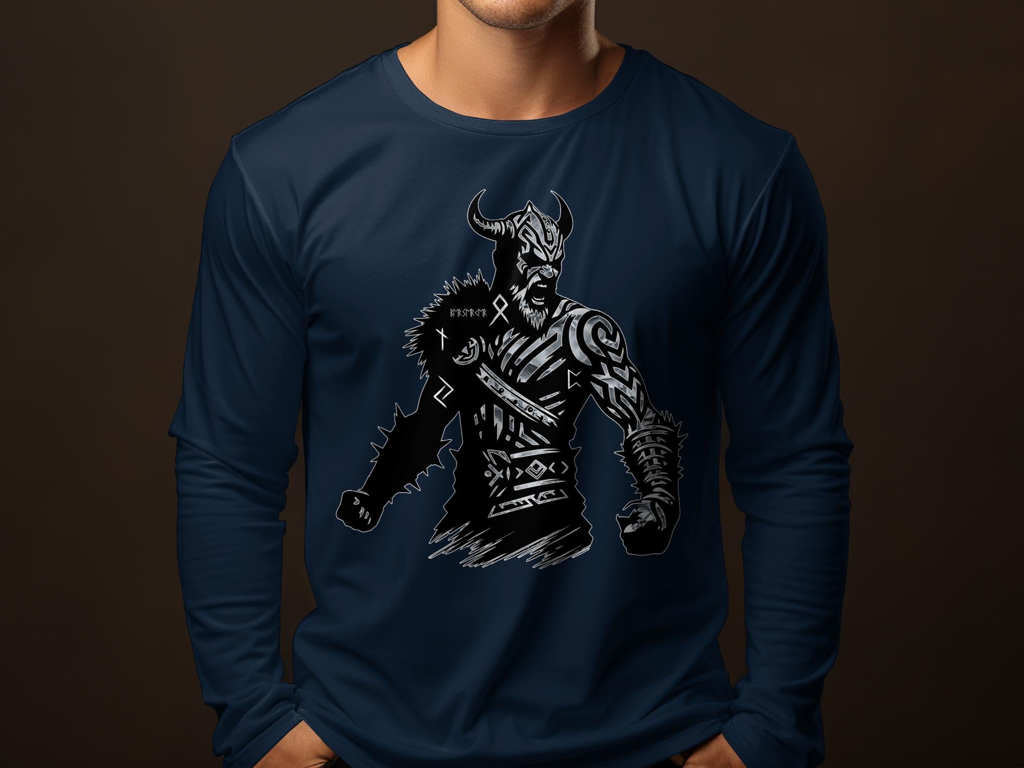 Viking Berserker - Coloured Gildan Long Sleeve Norse Talisman Men Women Unisex Valhalla Tee