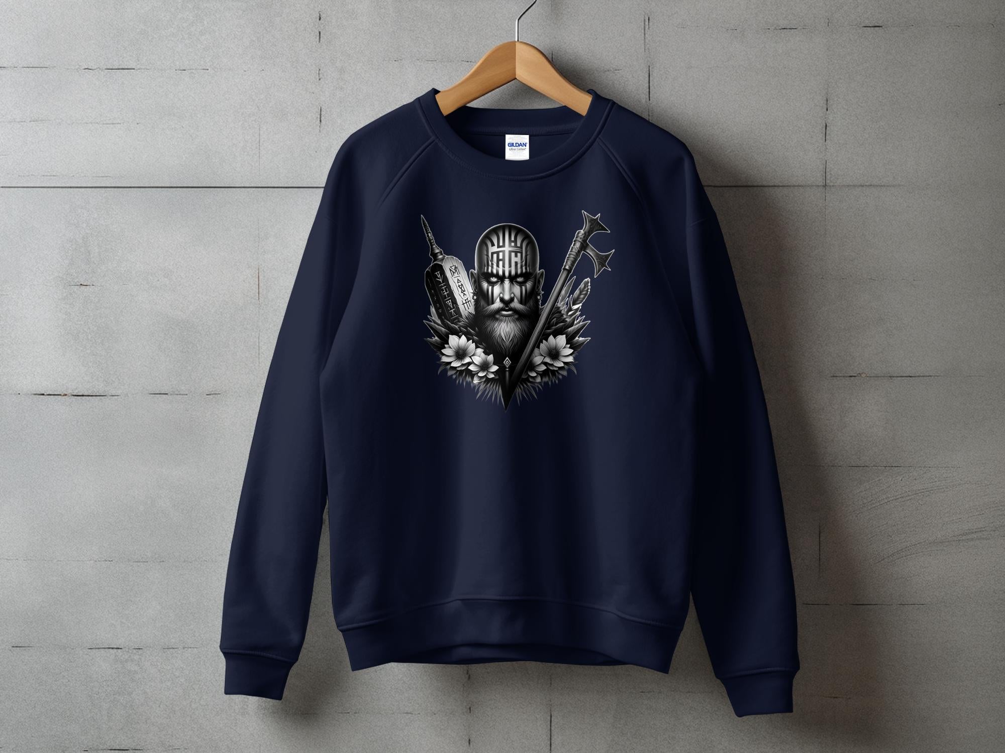 Viking Vigor - Coloured Gildan Sweatshirt Realistic Norse Talisman Men Women Unisex Valhalla Tee Graphic Design