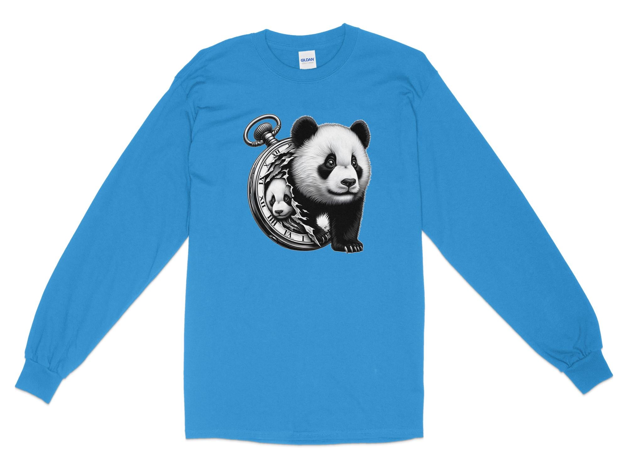 Panda - Coloured Gildan Long Sleeve Realistic Animal Talisman Unisex Cute Tee Graphic Design