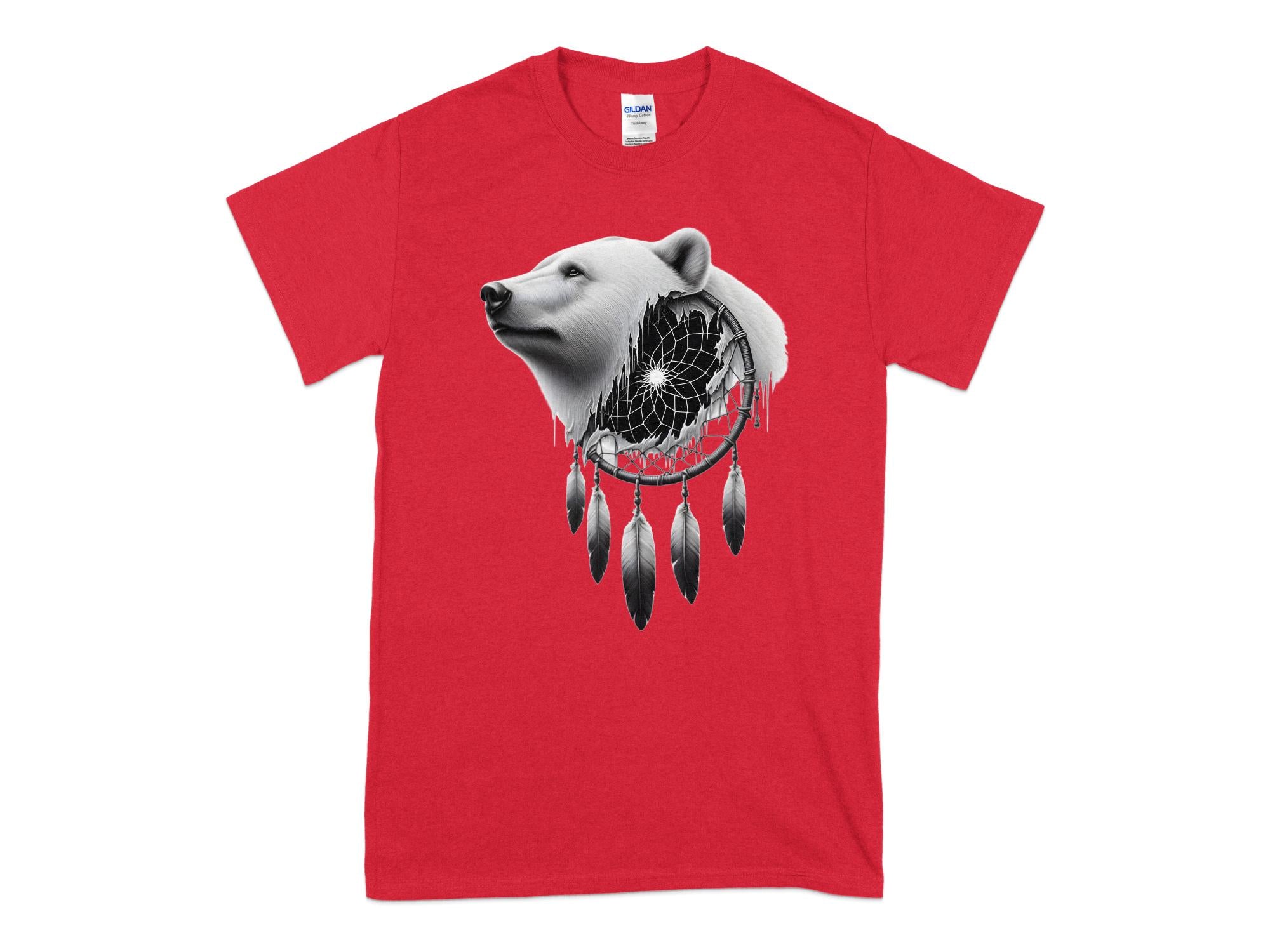 Dreamcatcher Bear - Coloured Gildan T-Shirt Realistic Native American Talisman Unisex Mythology Tee Graphic Design