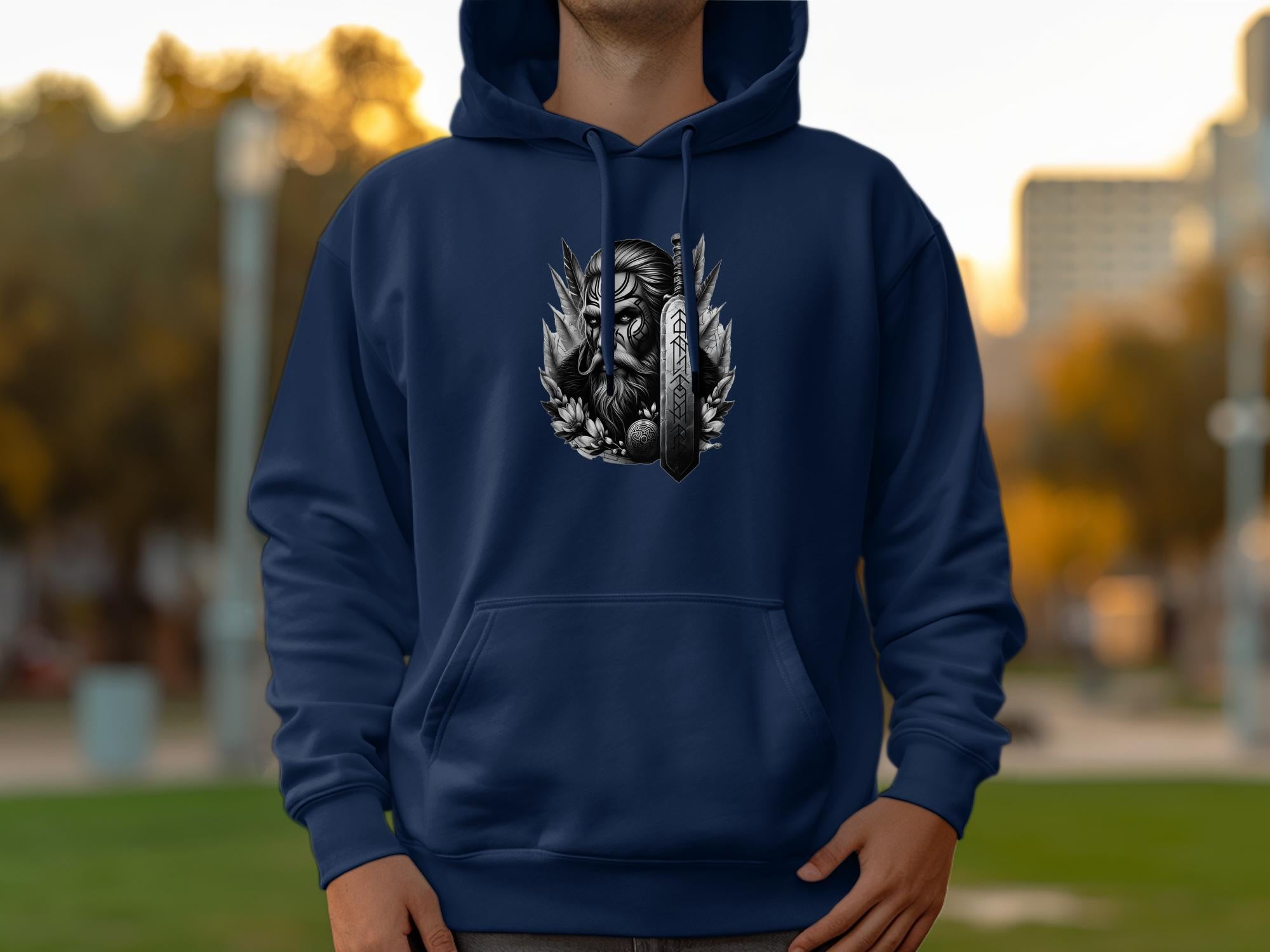 Viking Valiant - Coloured Gildan Hoodie Realistic Norse Talisman Men Women Unisex Valhalla Tee Graphic Design