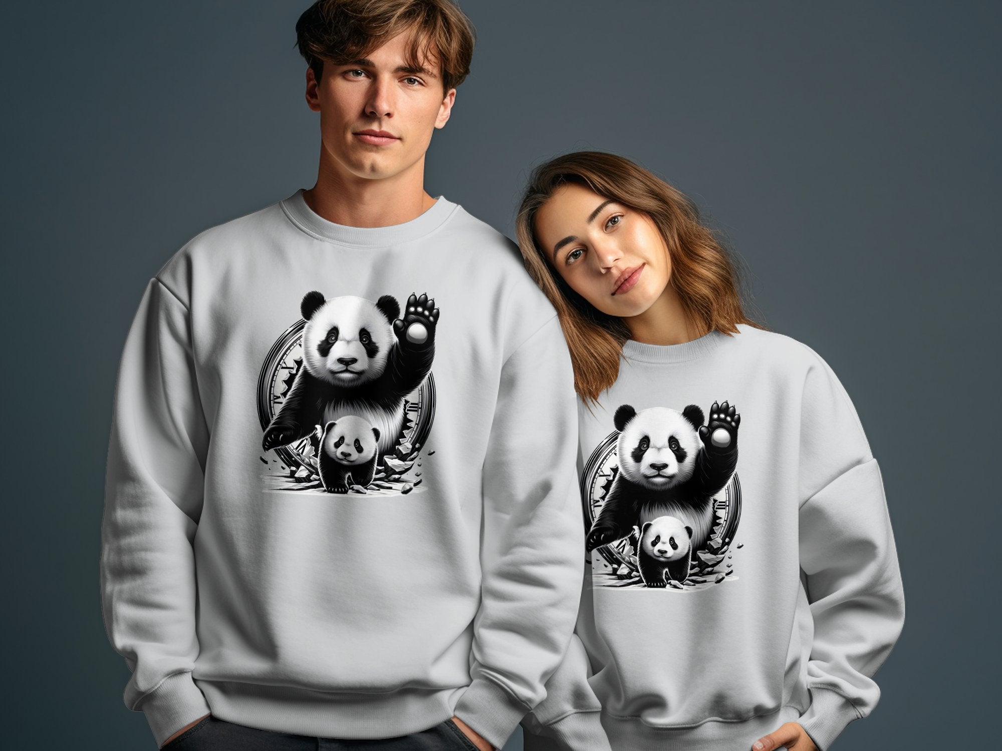 Panda - Coloured Gildan Sweatshirt Realistic Animal Talisman Unisex Cute Tee Graphic Design