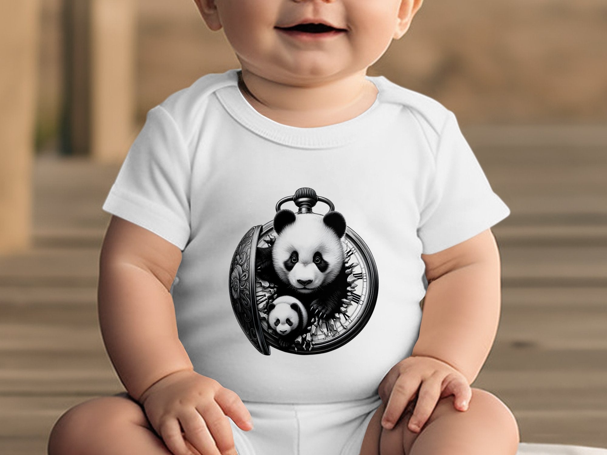 Panda - Coloured Toddler Bodysuit Realistic Animal Talisman Unisex Cute Tee Graphic Design