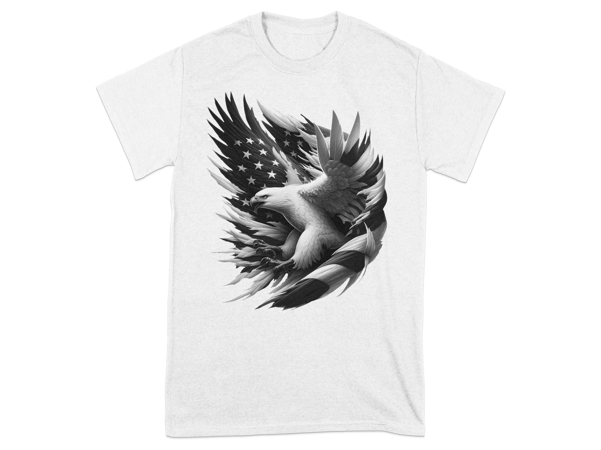 Eagle Patriot - Coloured Gildan T-Shirt Realistic Animal Talisman Unisex Tee Graphic Design