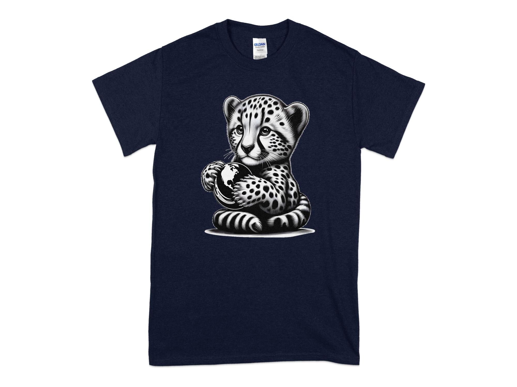 Cheetah World - Coloured Gildan T-Shirt Realistic Animal Talisman Unisex Cute Tee Graphic Design