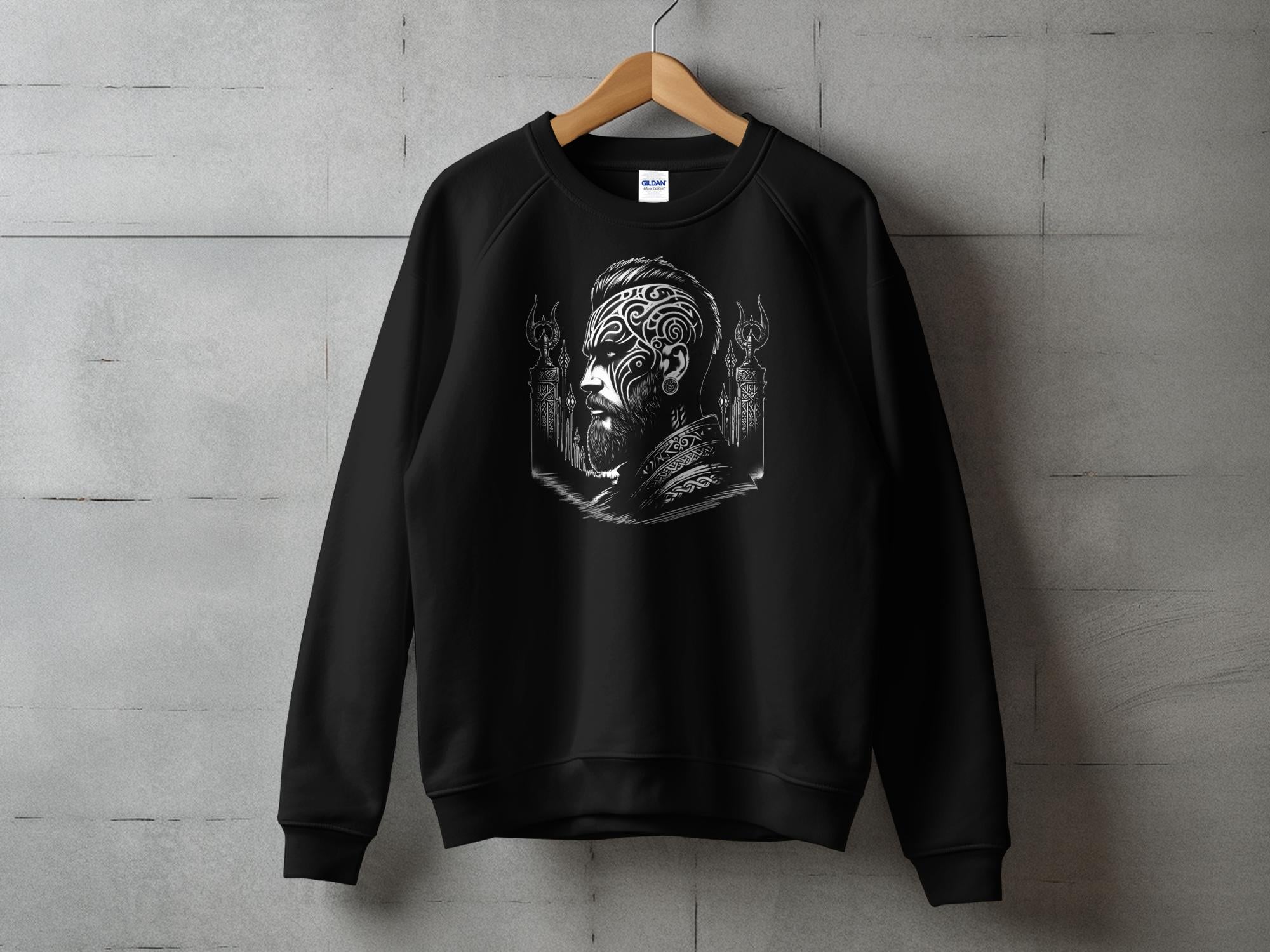 Viking Spirit - Coloured Gildan Sweatshirt Realistic Norse Talisman Men Women Unisex Valhalla Tee Graphic Design