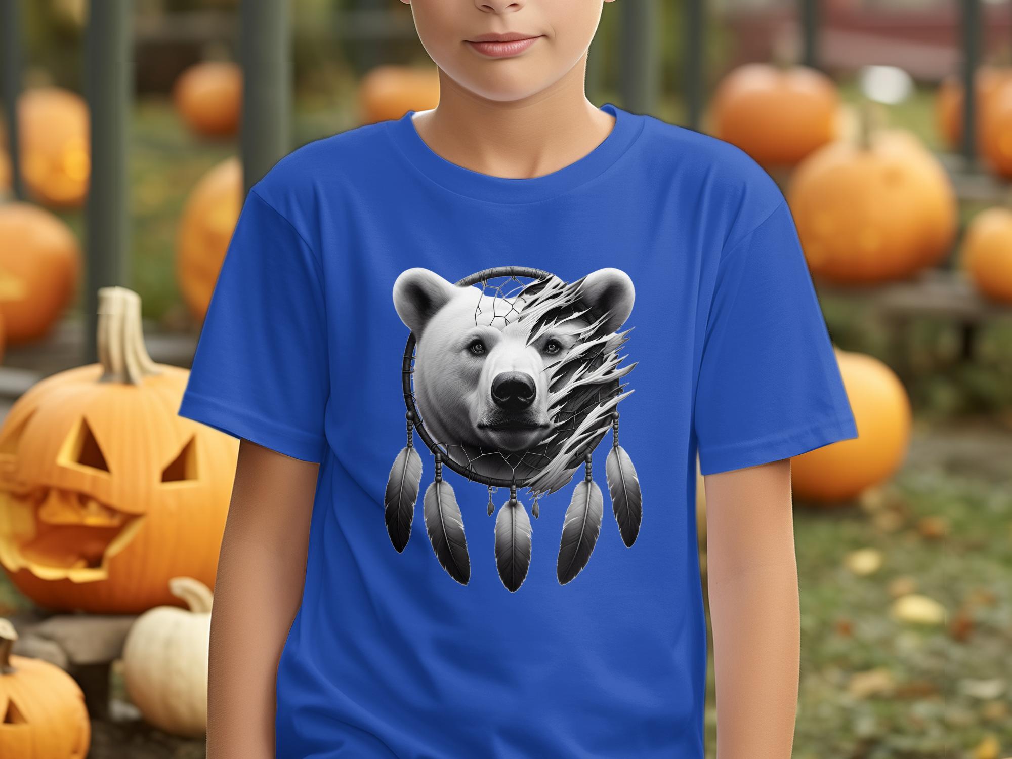 Dreamcatcher Bear - Coloured Gildan Kids T Shirt Realistic Native American Talisman Unisex Mythology Tee Graphic Design