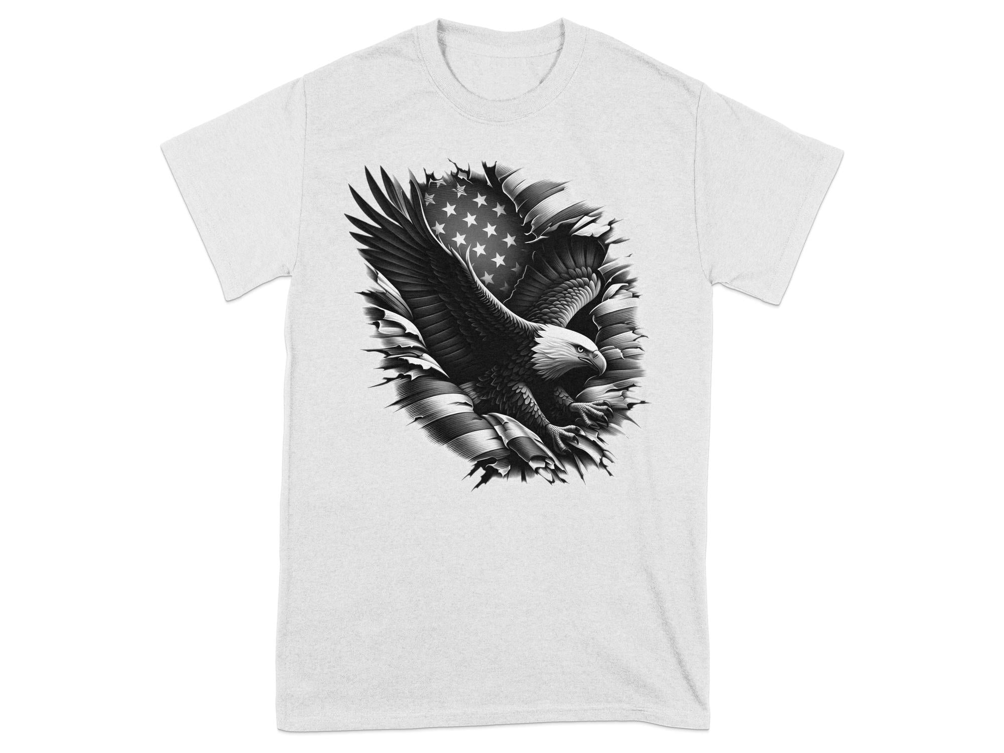 Eagle Patriot - Coloured Gildan T-Shirt Realistic Animal Talisman Unisex Tee Graphic Design