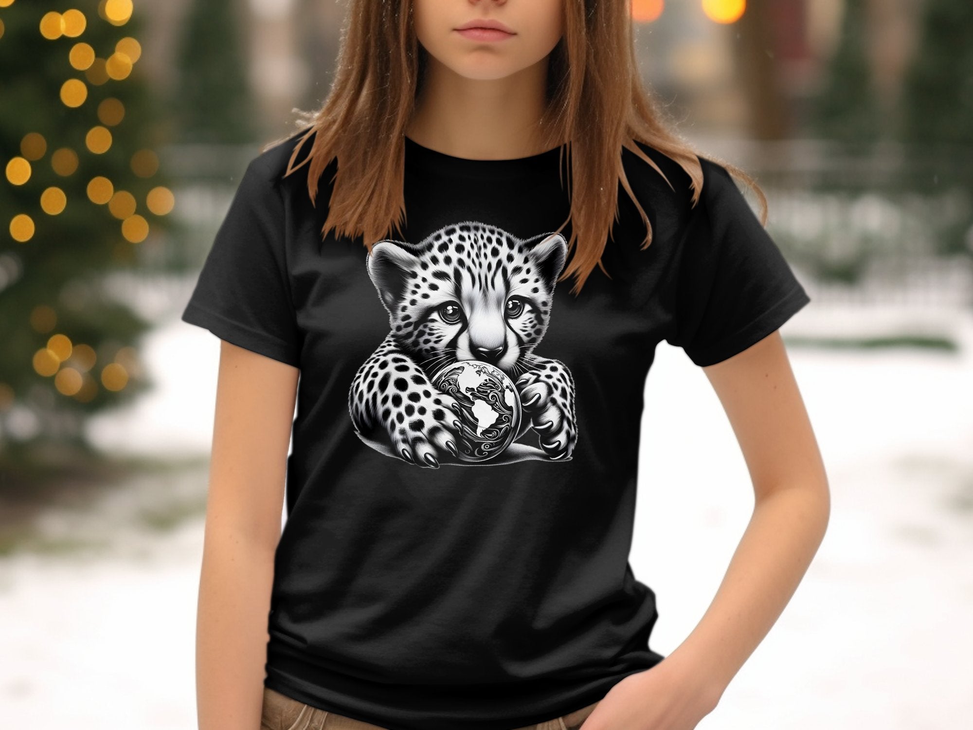 Cheetah World - Coloured Gildan Kids T-Shirt Realistic Animal Talisman Unisex Cute Tee Graphic Design