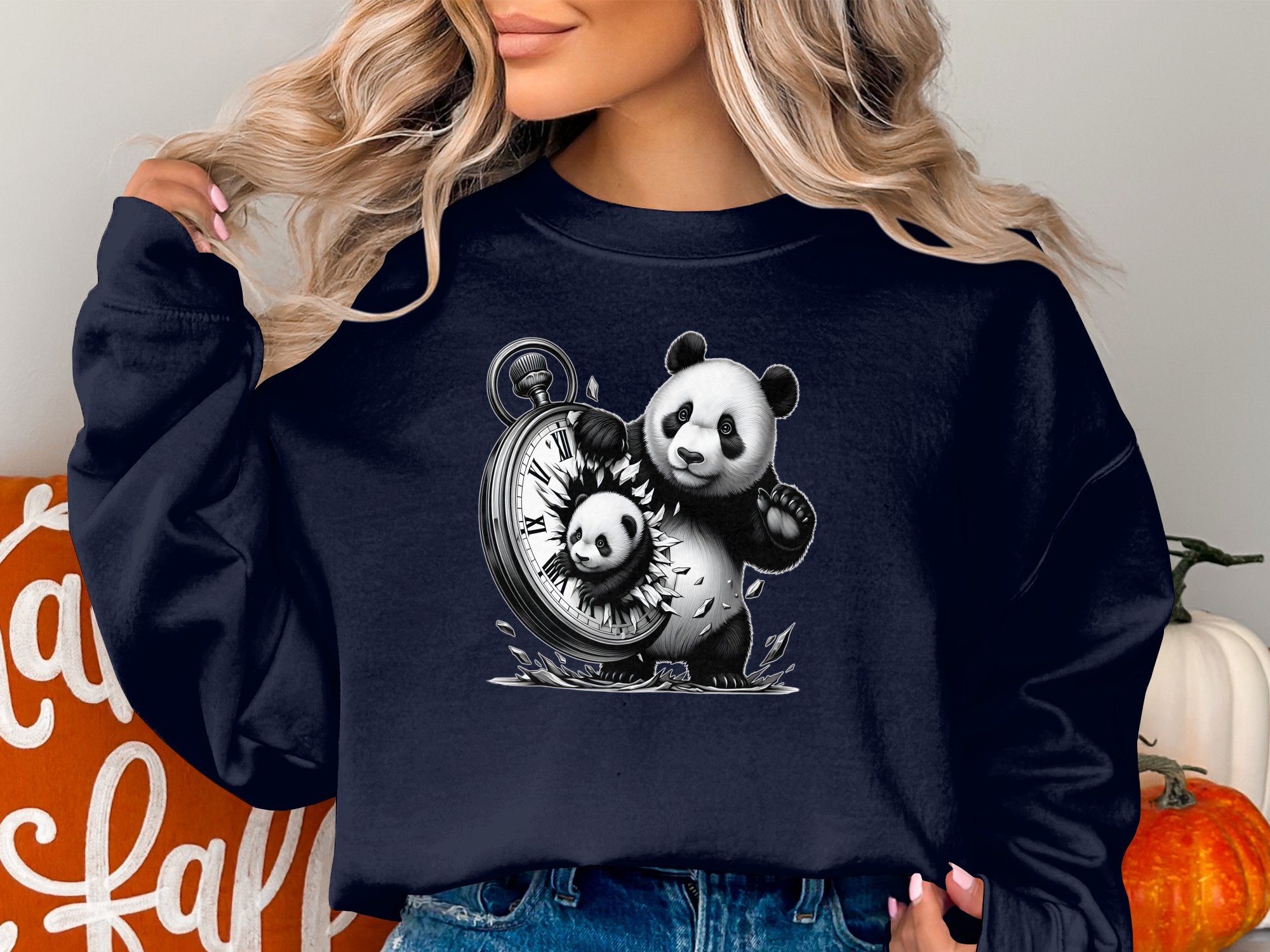 Panda - Coloured Gildan Sweatshirt Realistic Animal Talisman Unisex Cute Tee Graphic Design