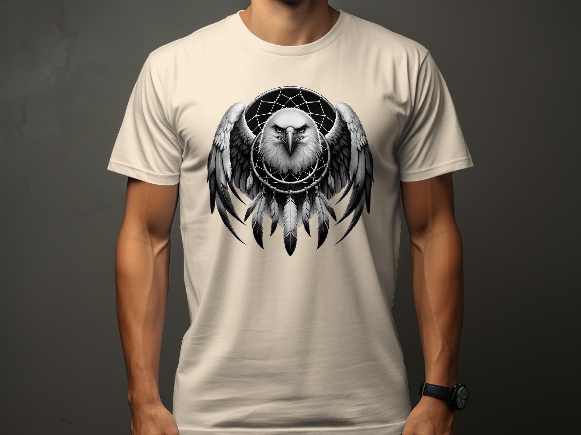 Dreamcatcher Eagle - Coloured Gildan T-Shirt Realistic Native American Talisman Unisex Mythology Tee Graphic Design