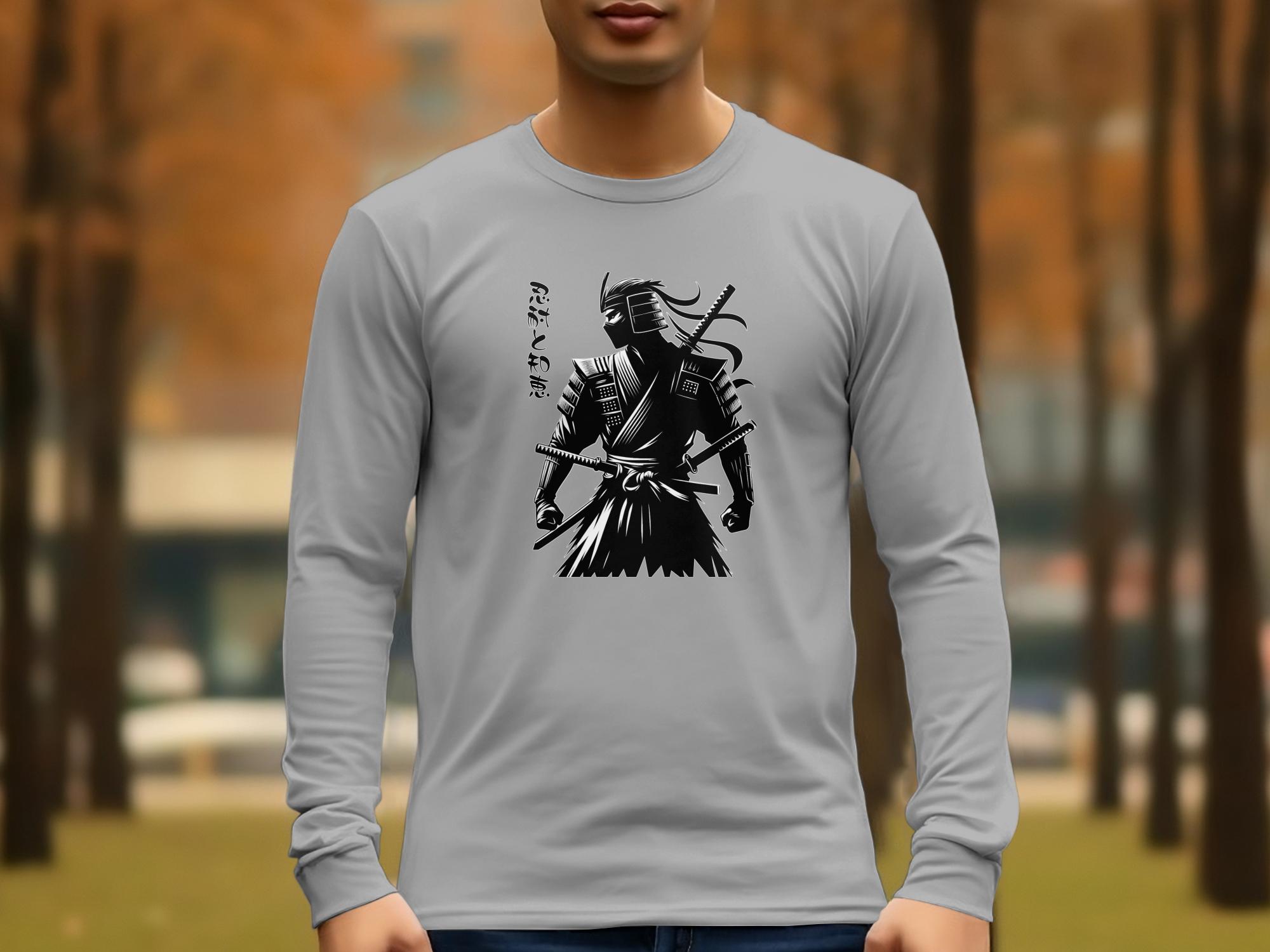 Samurai Ninja - Coloured Gildan Long Sleeve Japanese Talisman Unisex Cultural Symbolic Graphic Design