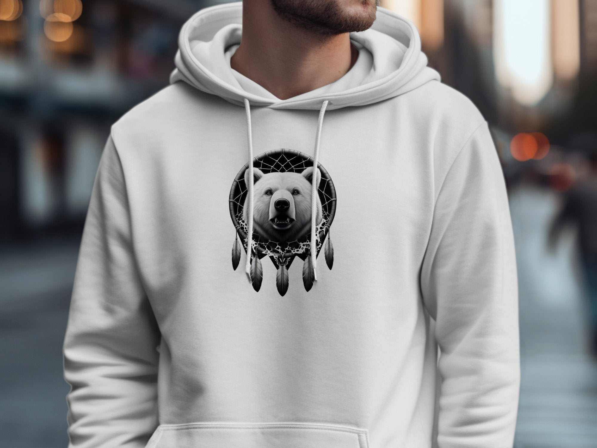 Dreamcatcher Bear - Coloured Gildan Hoodie Realistic Native American Talisman Unisex Mythology Tee Graphic Design