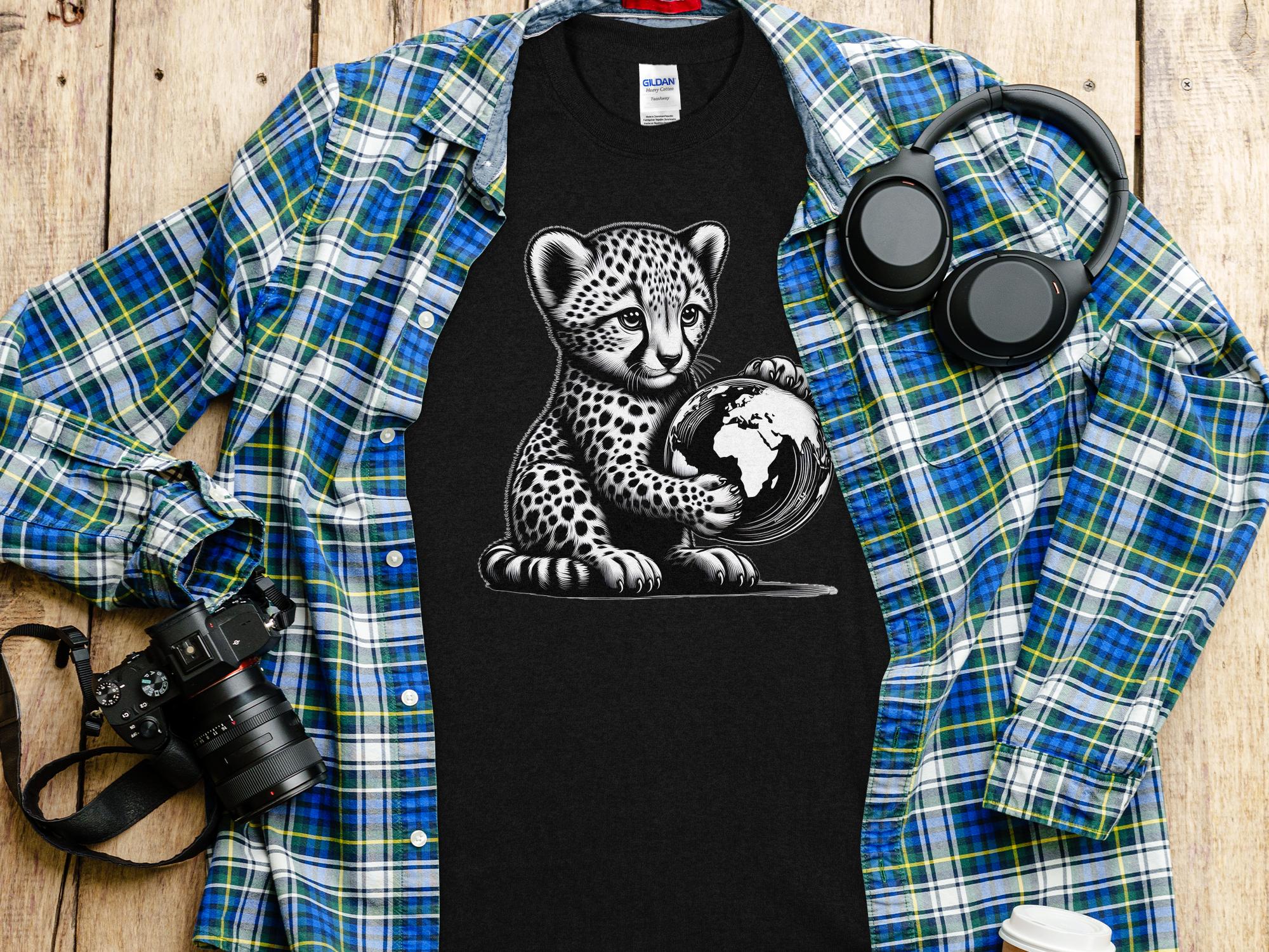 Cheetah World - Coloured Gildan T-Shirt Realistic Animal Talisman Unisex Cute Tee Graphic Design