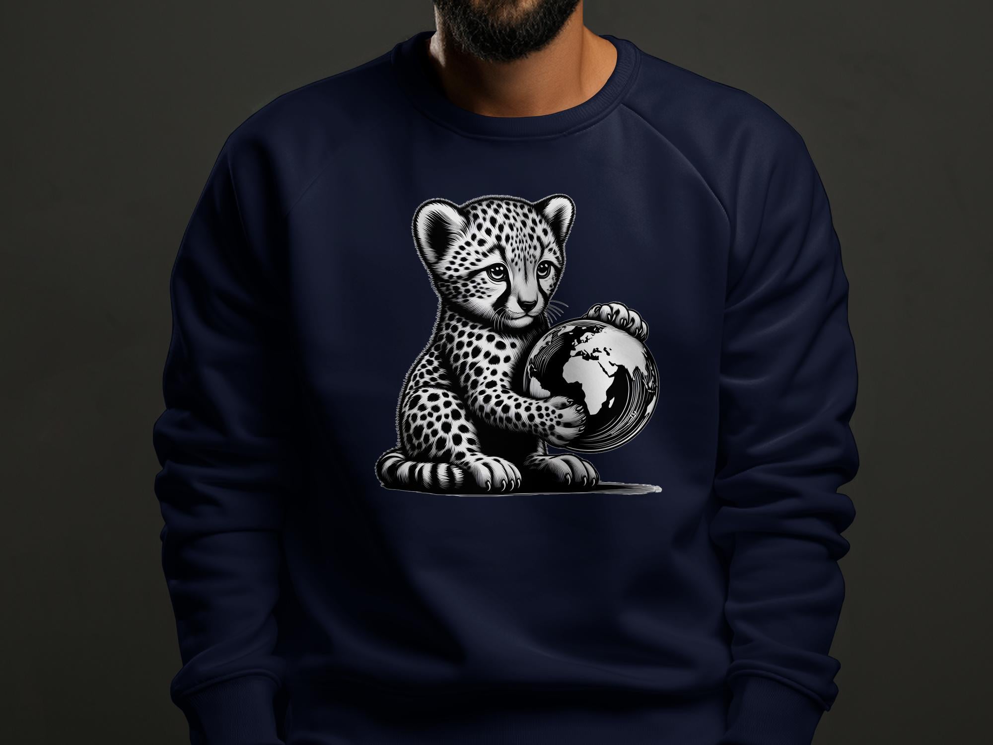 Cheetah World - Coloured Gildan Sweatshirt Realistic Animal Talisman Unisex Cute Tee Graphic Design