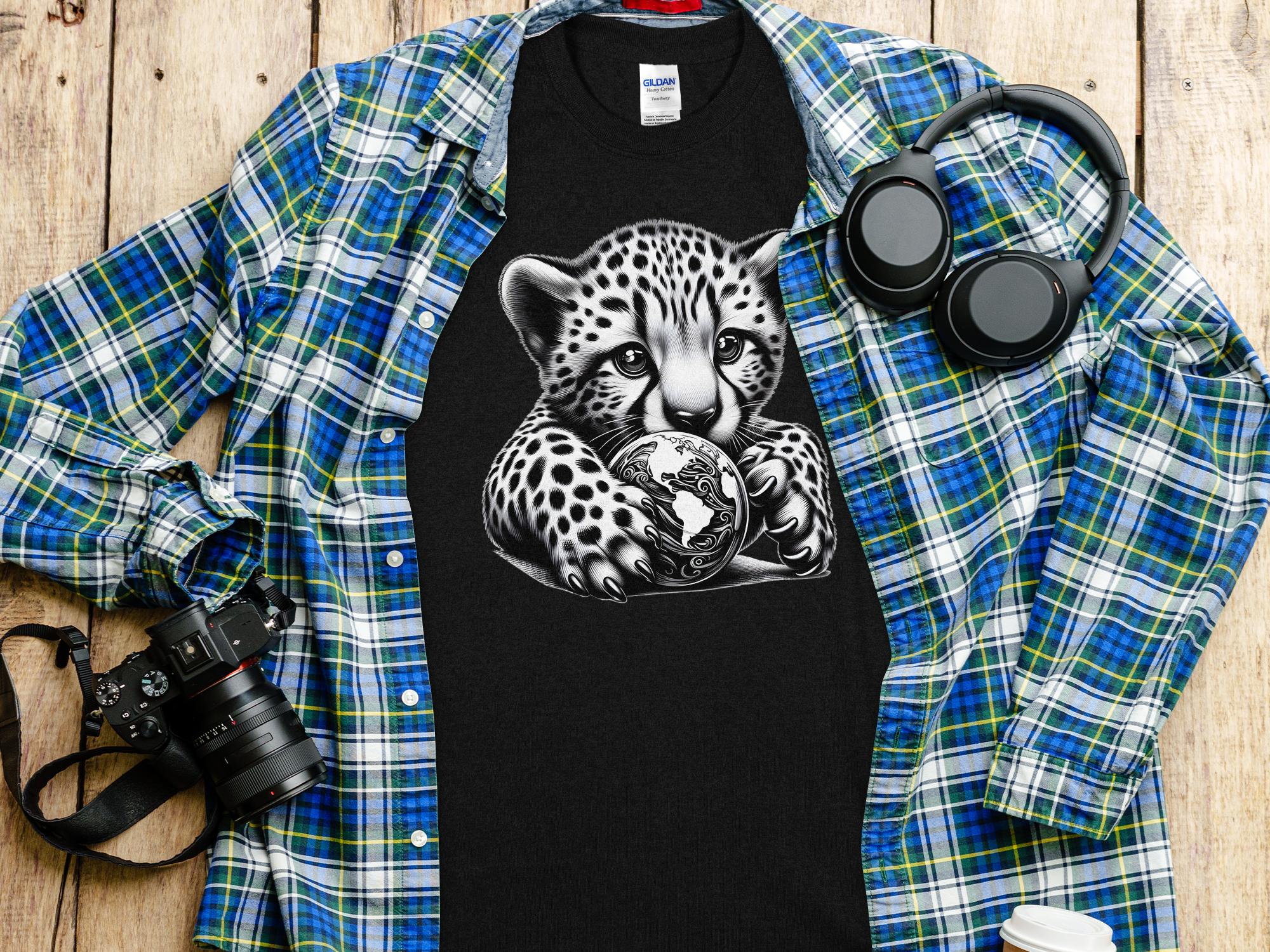 Cheetah World - Coloured Gildan T-Shirt Realistic Animal Talisman Unisex Cute Tee Graphic Design