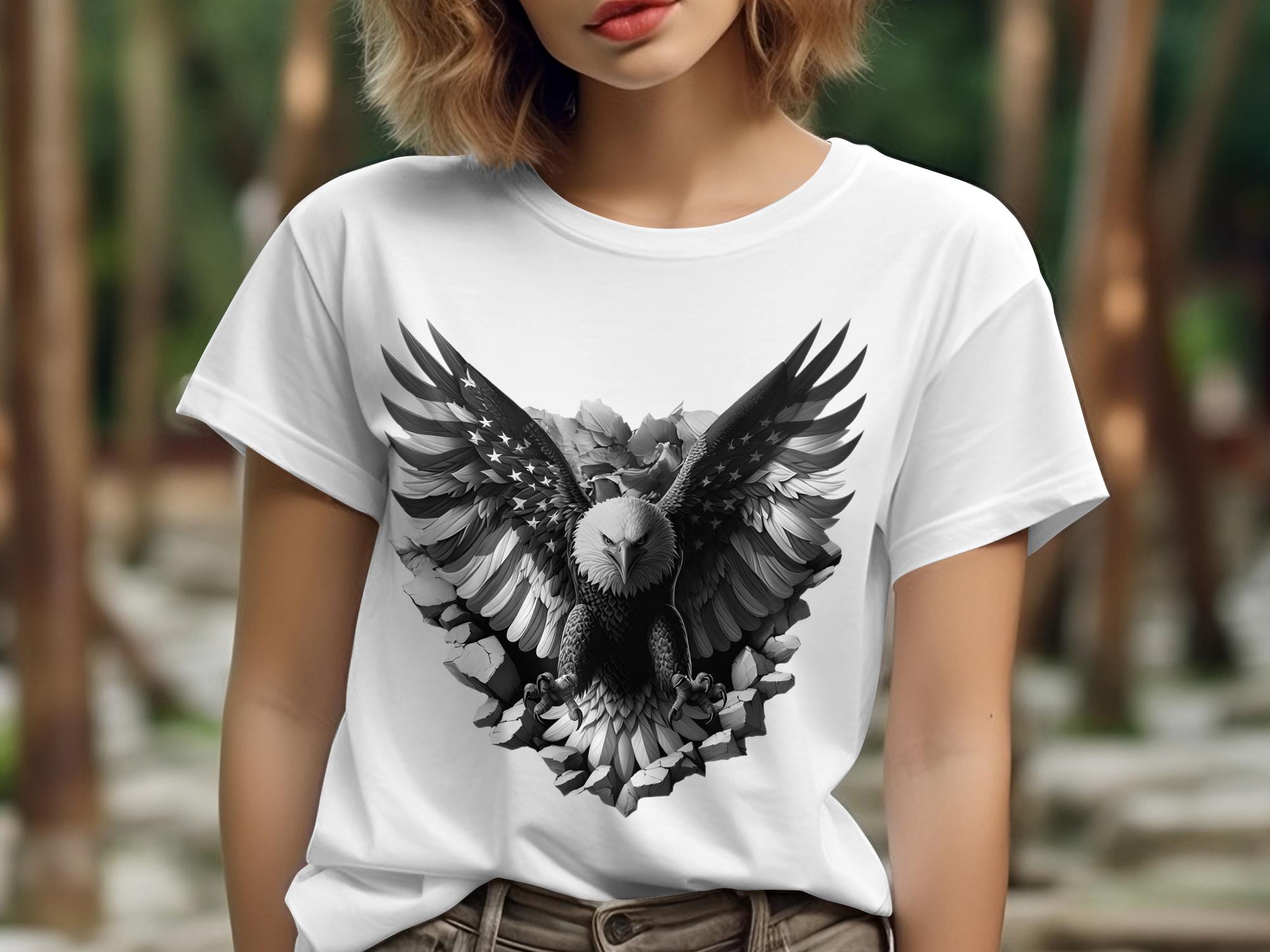 Eagle Patriot - Coloured Gildan T-Shirt Realistic Animal Talisman Unisex Tee Graphic Design