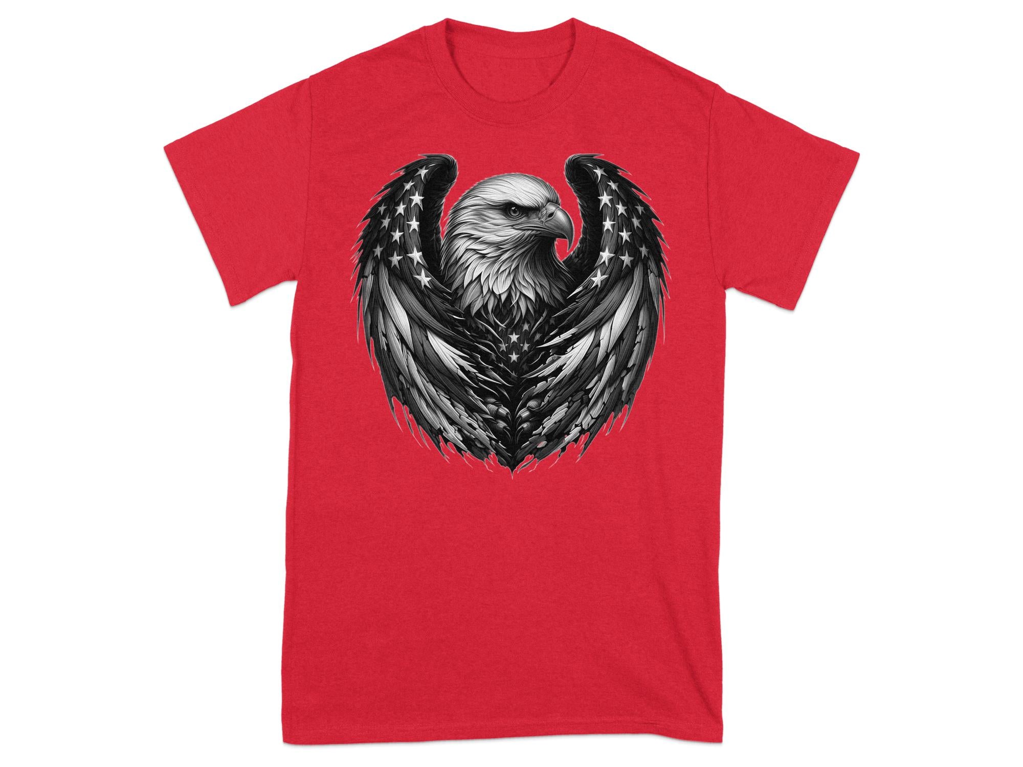 Eagle Patriot - Coloured Gildan T-Shirt Realistic Animal Talisman Unisex Tee Graphic Design