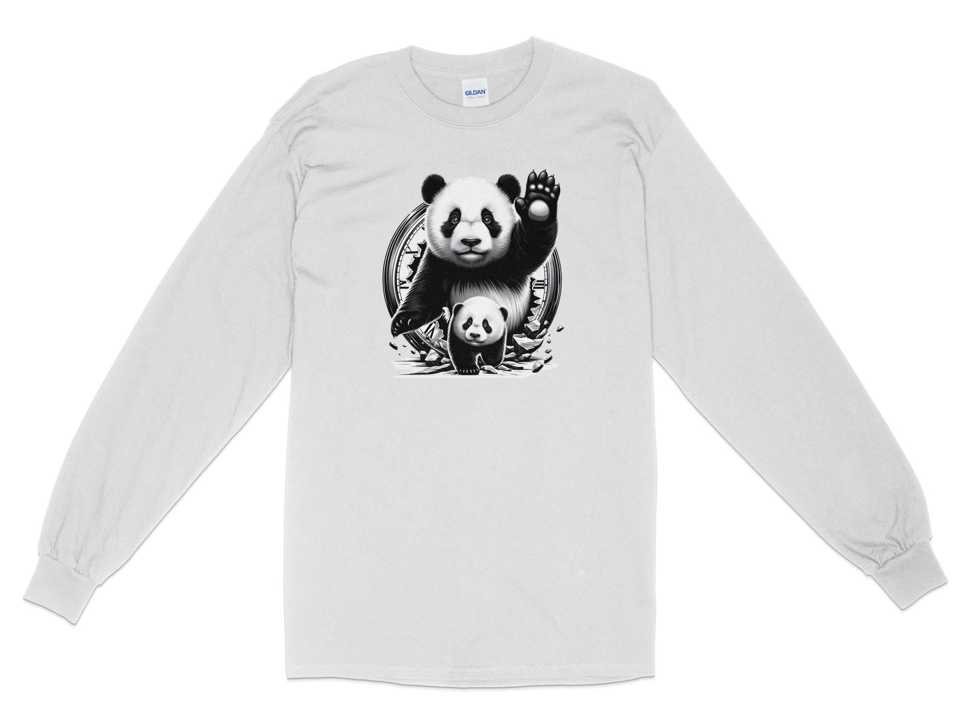 Panda - Coloured Gildan Long Sleeve Realistic Animal Talisman Unisex Cute Tee Graphic Design