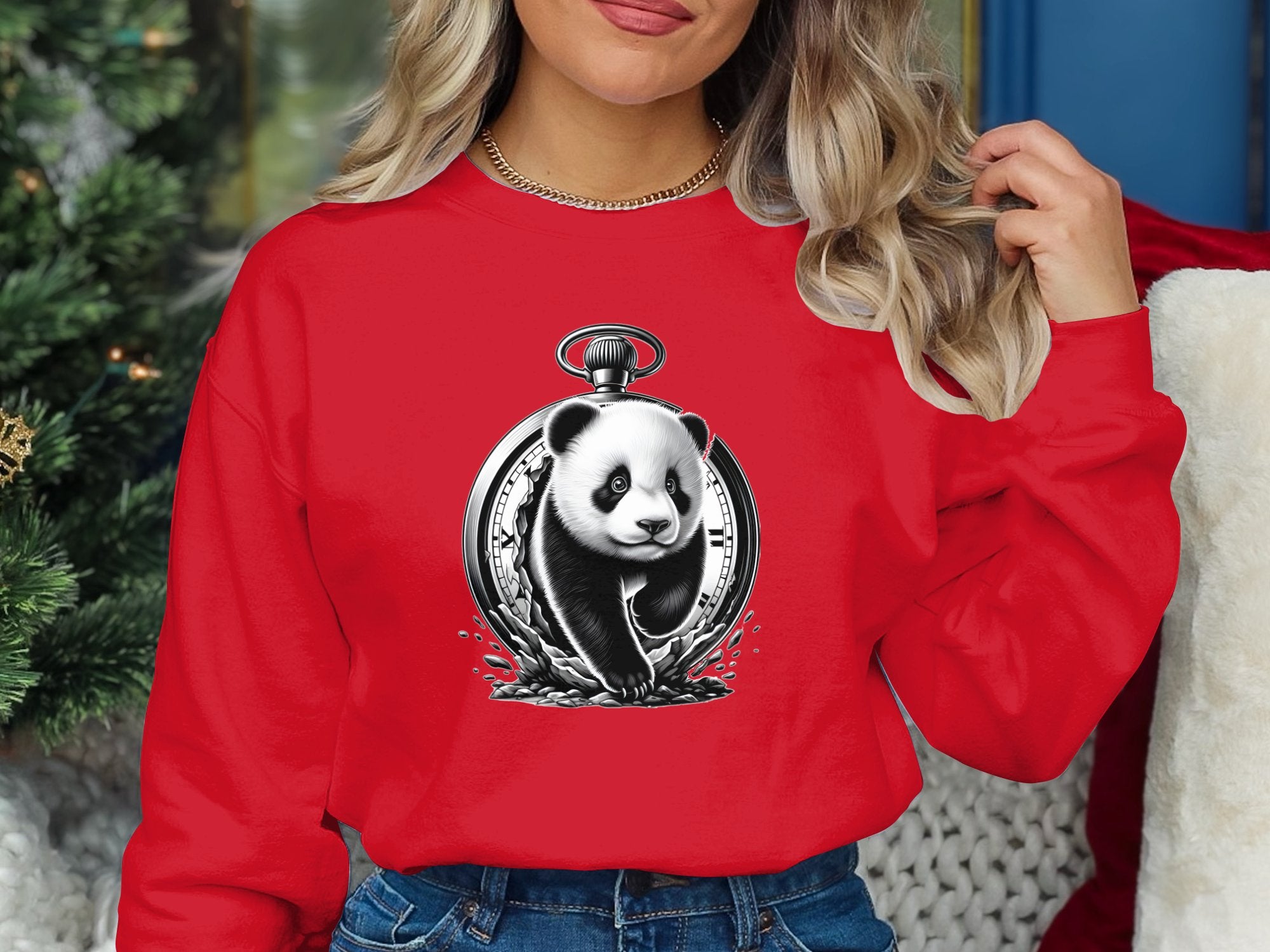 Panda - Coloured Gildan Sweatshirt Realistic Animal Talisman Unisex Cute Tee Graphic Design