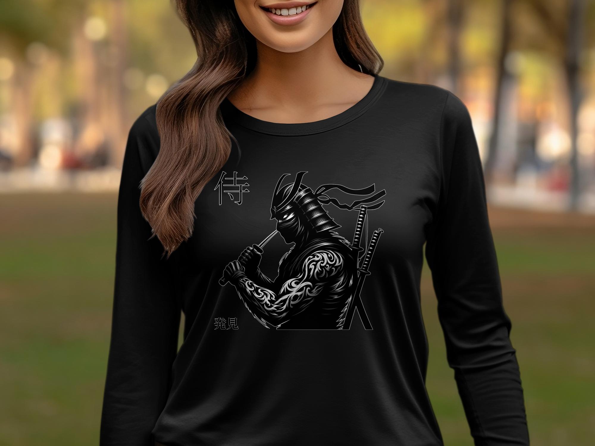 Samurai Ninja - Coloured Gildan Long Sleeve Japanese Talisman Unisex Cultural Symbolic Graphic Design