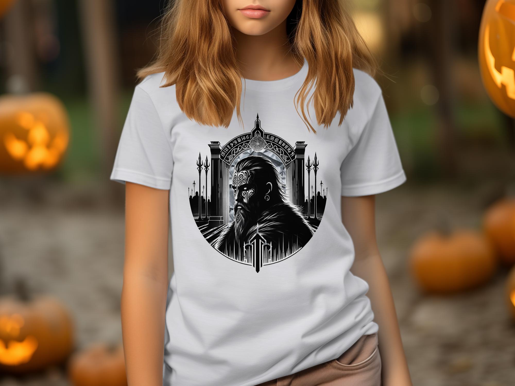 Viking Warrior - Coloured Gildan Kids T-Shirt Realistic Norse Talisman Unisex Valhalla Tee Graphic Design