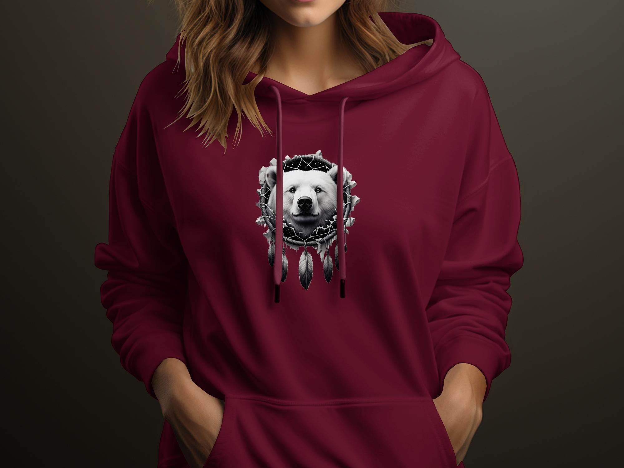 Dreamcatcher Bear - Coloured Gildan Hoodie Realistic Native American Talisman Unisex Mythology Tee Graphic Design