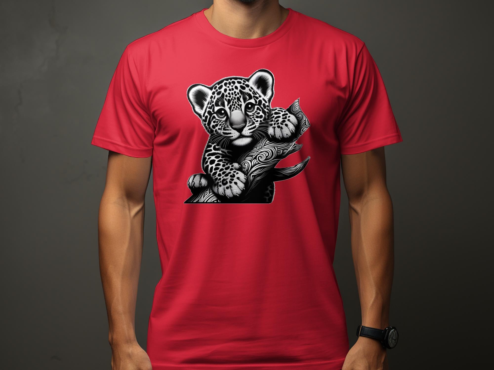 Leopard Bonsai - Coloured Gildan T-Shirt Realistic Animal Talisman Unisex Cute Tee Graphic Design