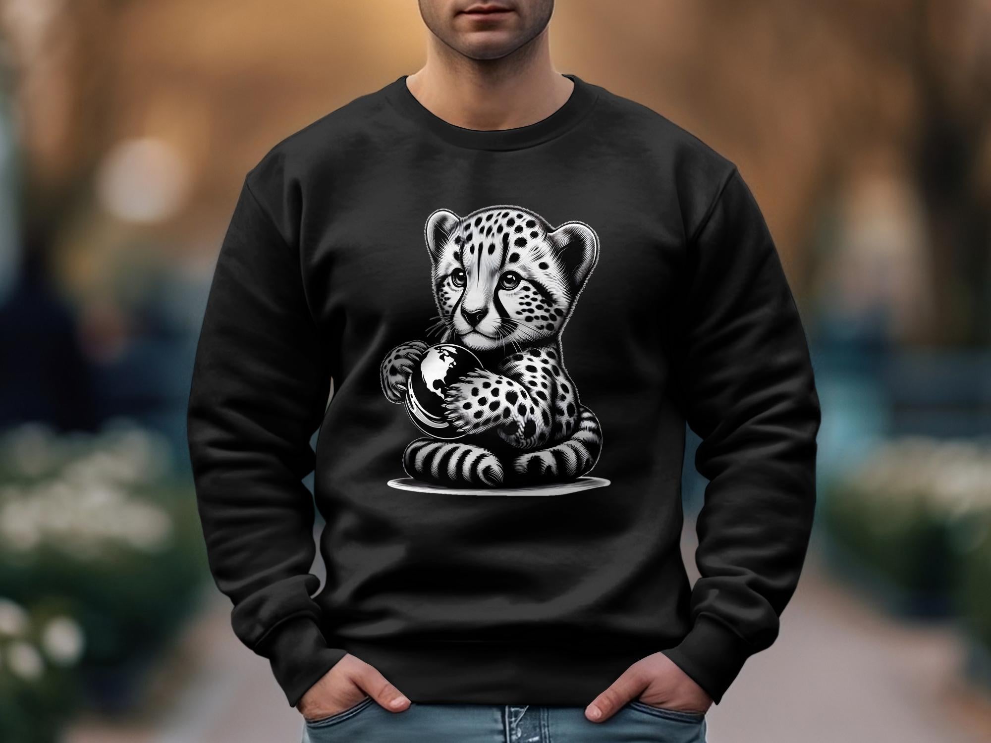 Cheetah World - Coloured Gildan Sweatshirt Realistic Animal Talisman Unisex Cute Tee Graphic Design