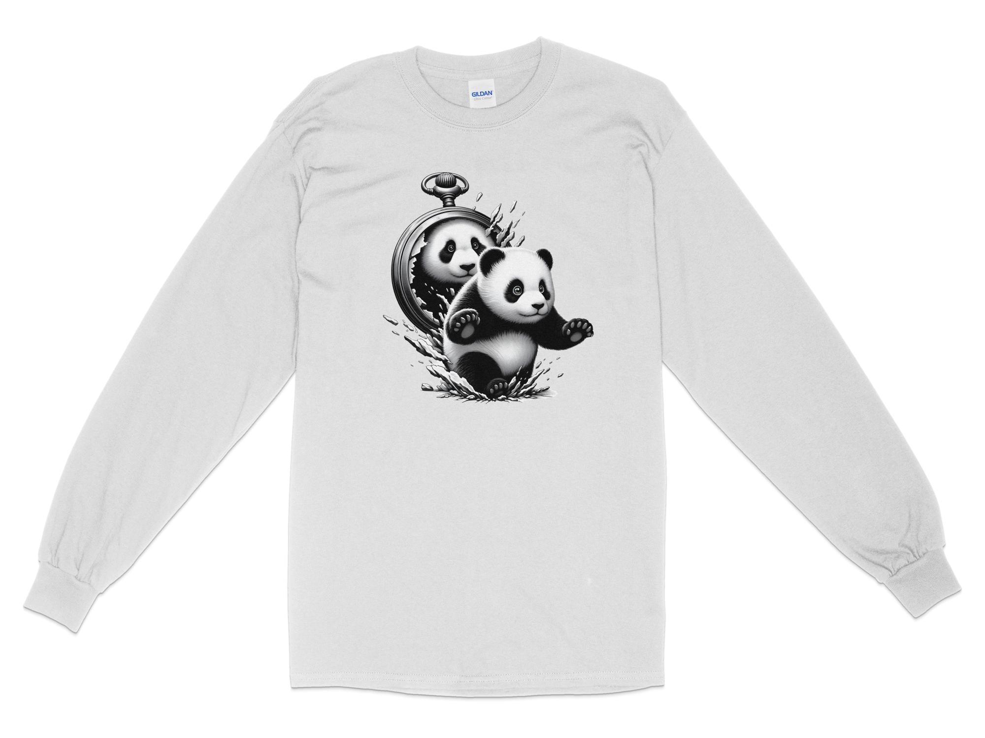 Panda - Coloured Gildan Long Sleeve Realistic Animal Talisman Unisex Cute Tee Graphic Design