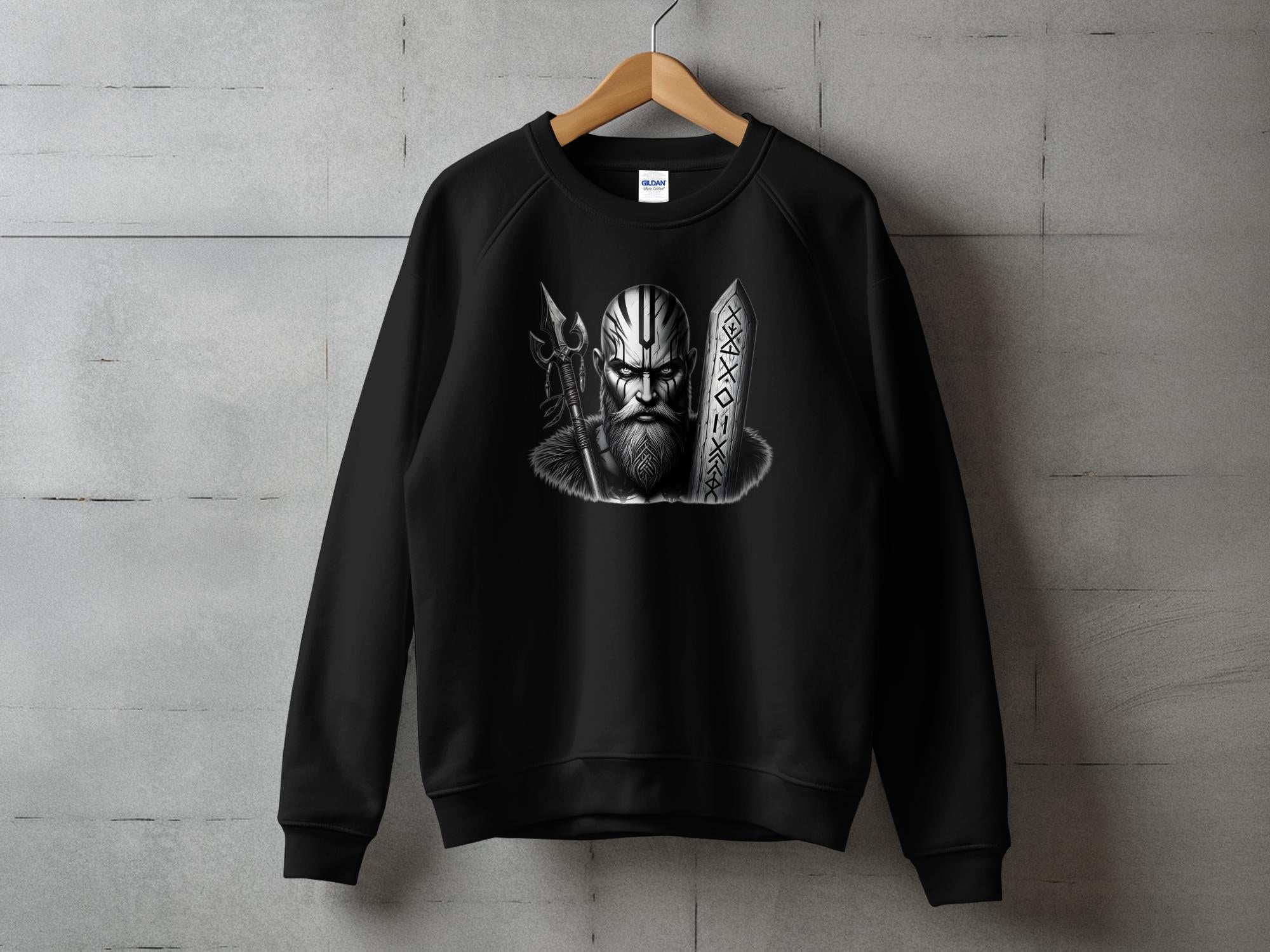 Viking Strength - Coloured Gildan Sweatshirt Realistic Norse Talisman Men Women Unisex Valhalla Tee Graphic Design