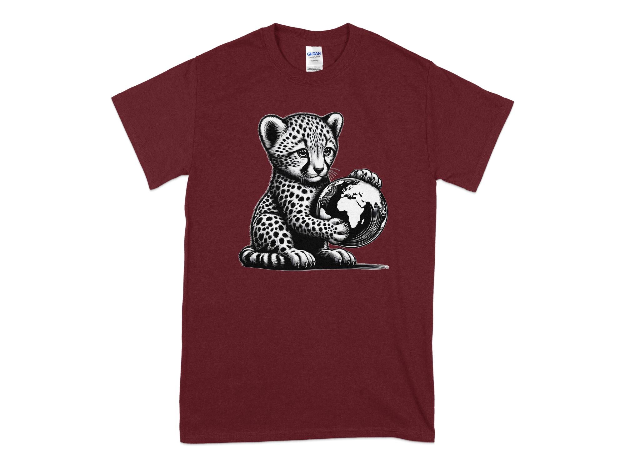 Cheetah World - Coloured Gildan T-Shirt Realistic Animal Talisman Unisex Cute Tee Graphic Design