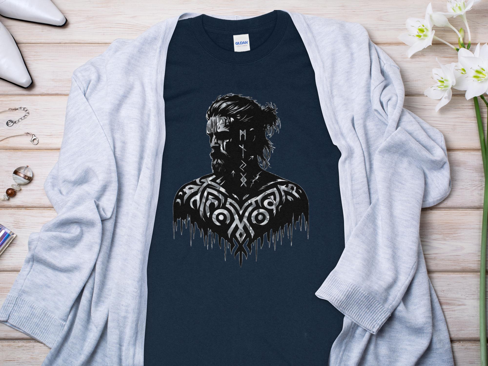 Viking Reflection - Coloured Gildan Long Sleeve  Norse Talisman Men Women Unisex Valhalla Tee