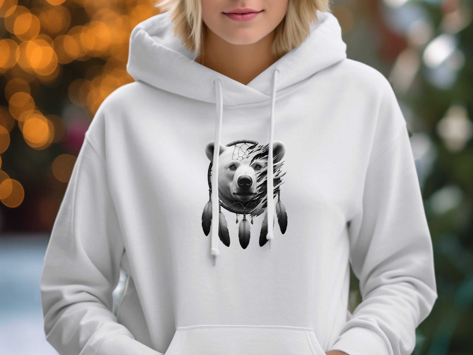 Dreamcatcher Bear - Coloured Gildan Hoodie Realistic Native American Talisman Unisex Mythology Tee Graphic Design