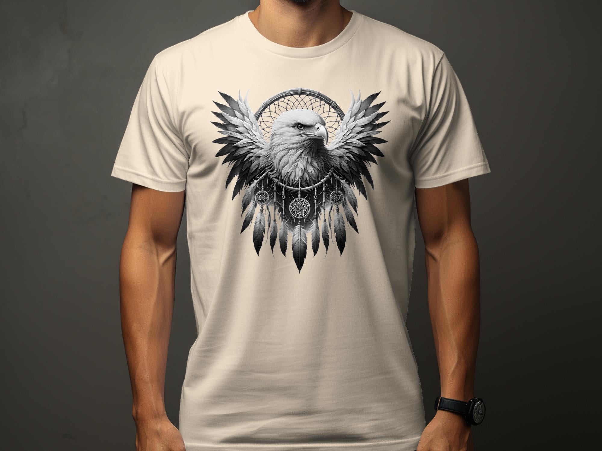 Dreamcatcher Eagle - Coloured Gildan T-Shirt Realistic Native American Talisman Unisex Mythology Tee Graphic Design