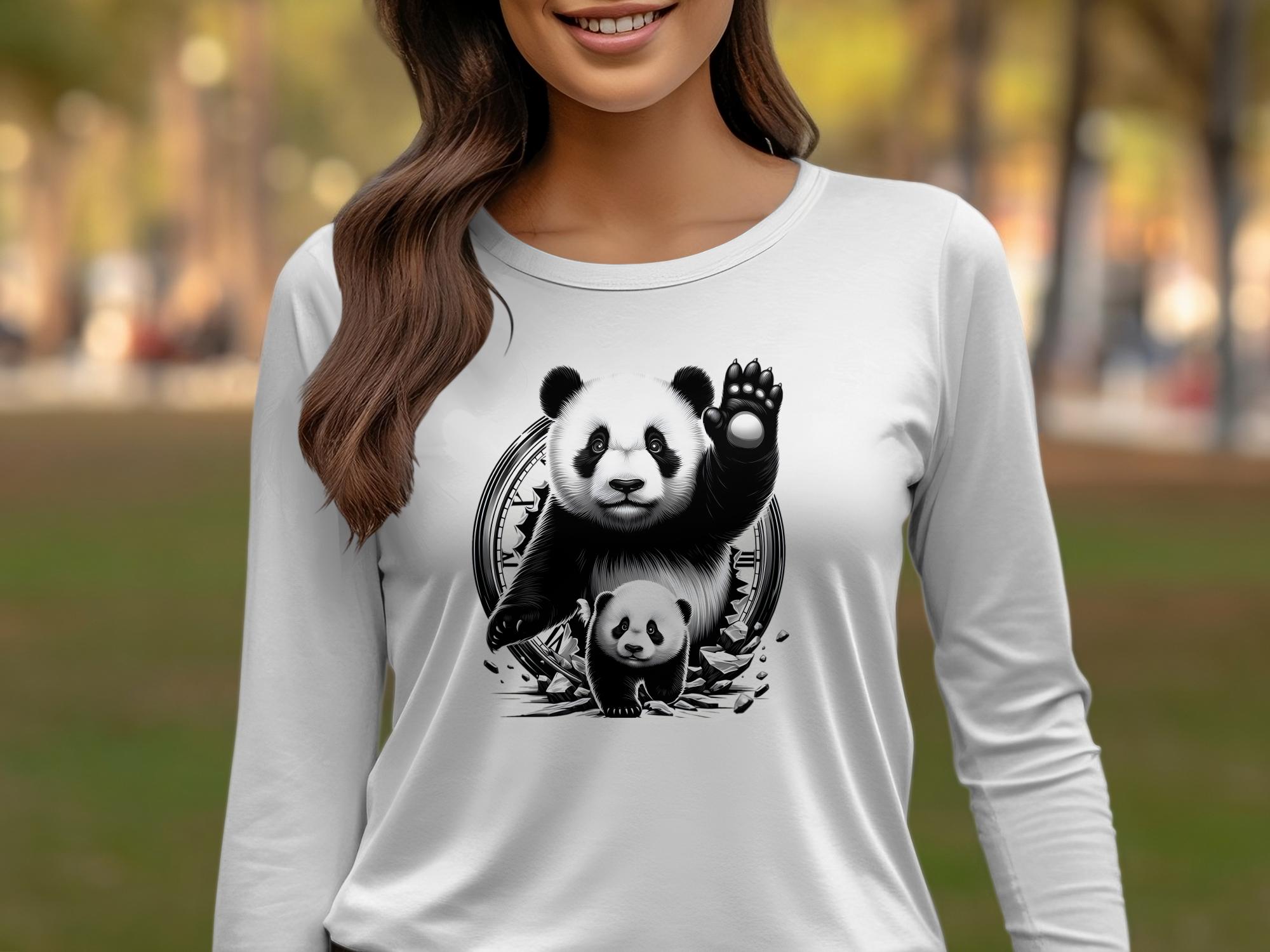 Panda - Coloured Gildan Long Sleeve Realistic Animal Talisman Unisex Cute Tee Graphic Design