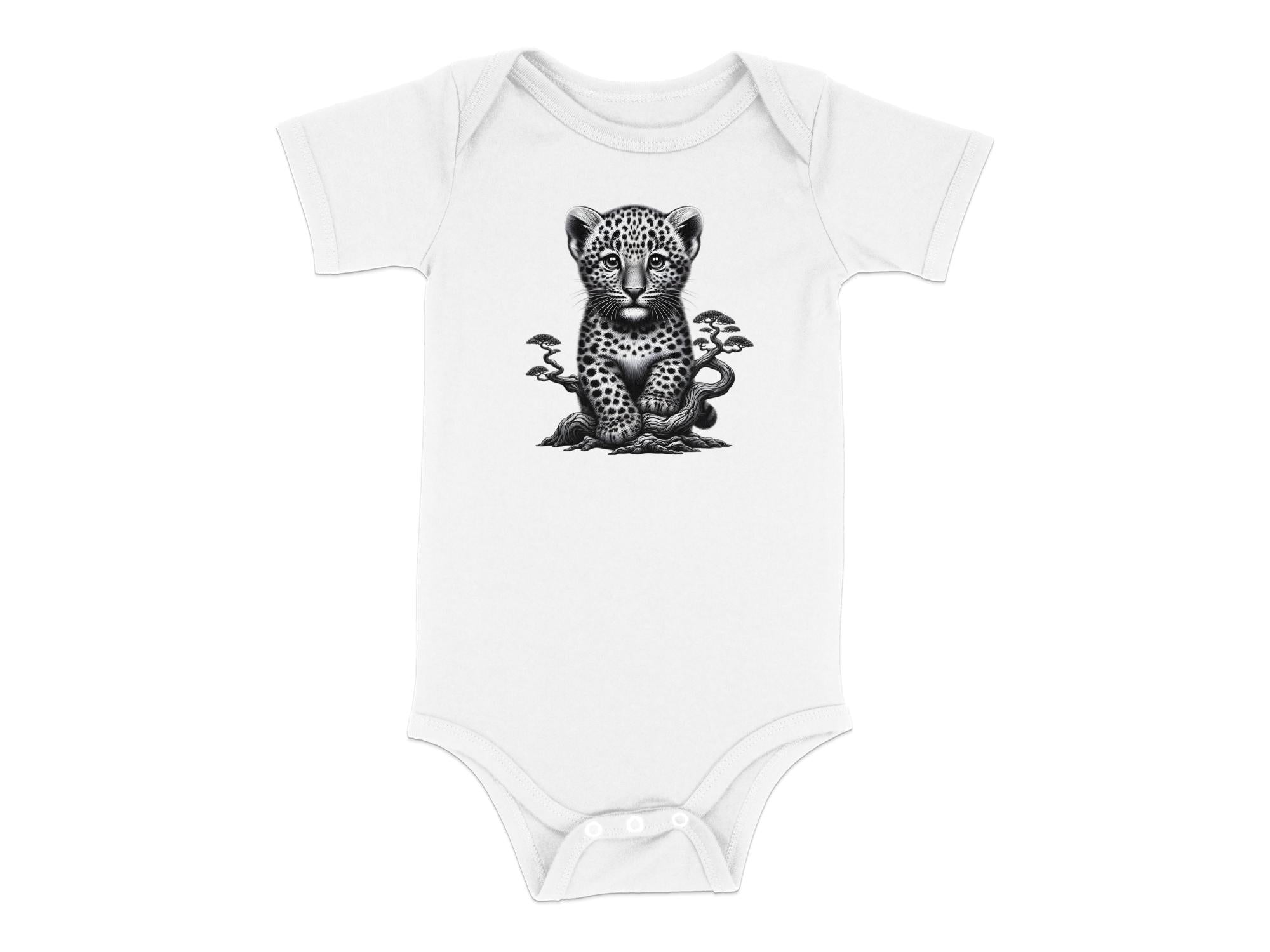 Leopard Bonsai - Coloured Toddler Bodysuit Realistic Animal Talisman Unisex Cute Tee Graphic Design