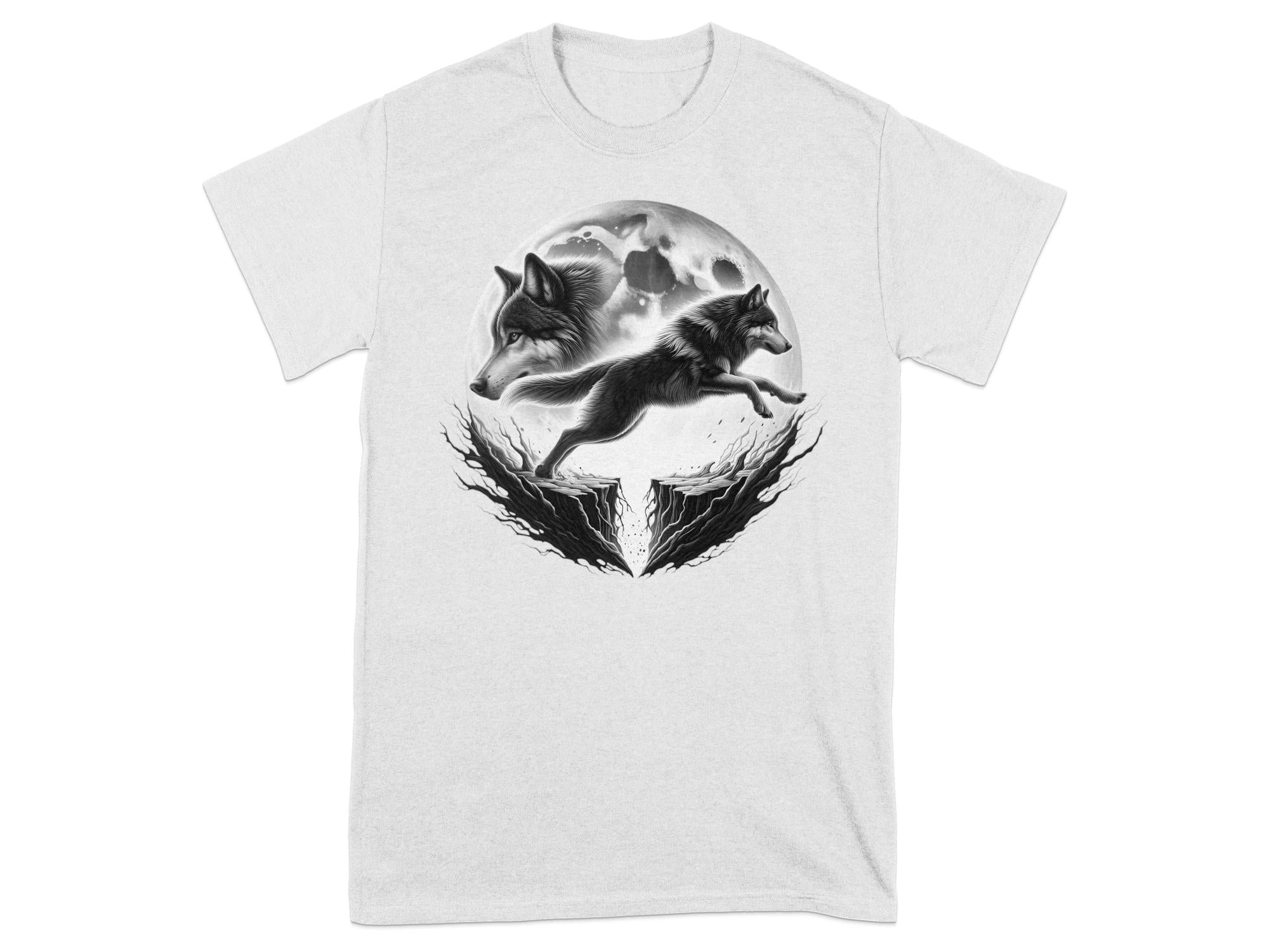 Moon Wolf - Coloured Gildan T-Shirt Realistic Animal Talisman Unisex Mythology Tee Graphic Design