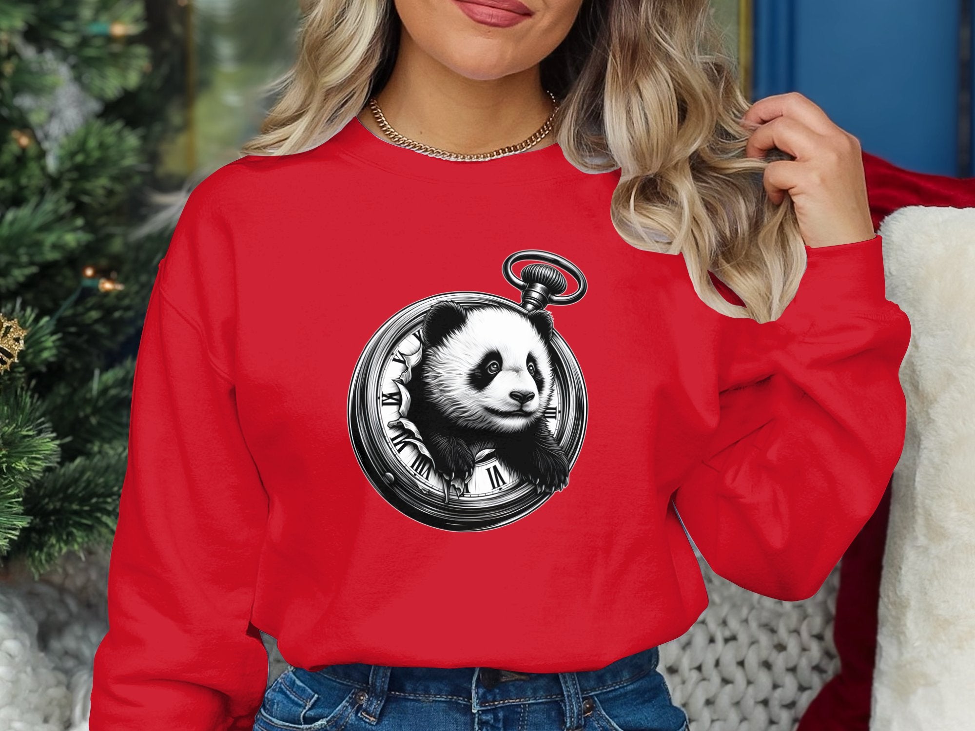 Panda - Coloured Gildan Sweatshirt Realistic Animal Talisman Unisex Cute Tee Graphic Design