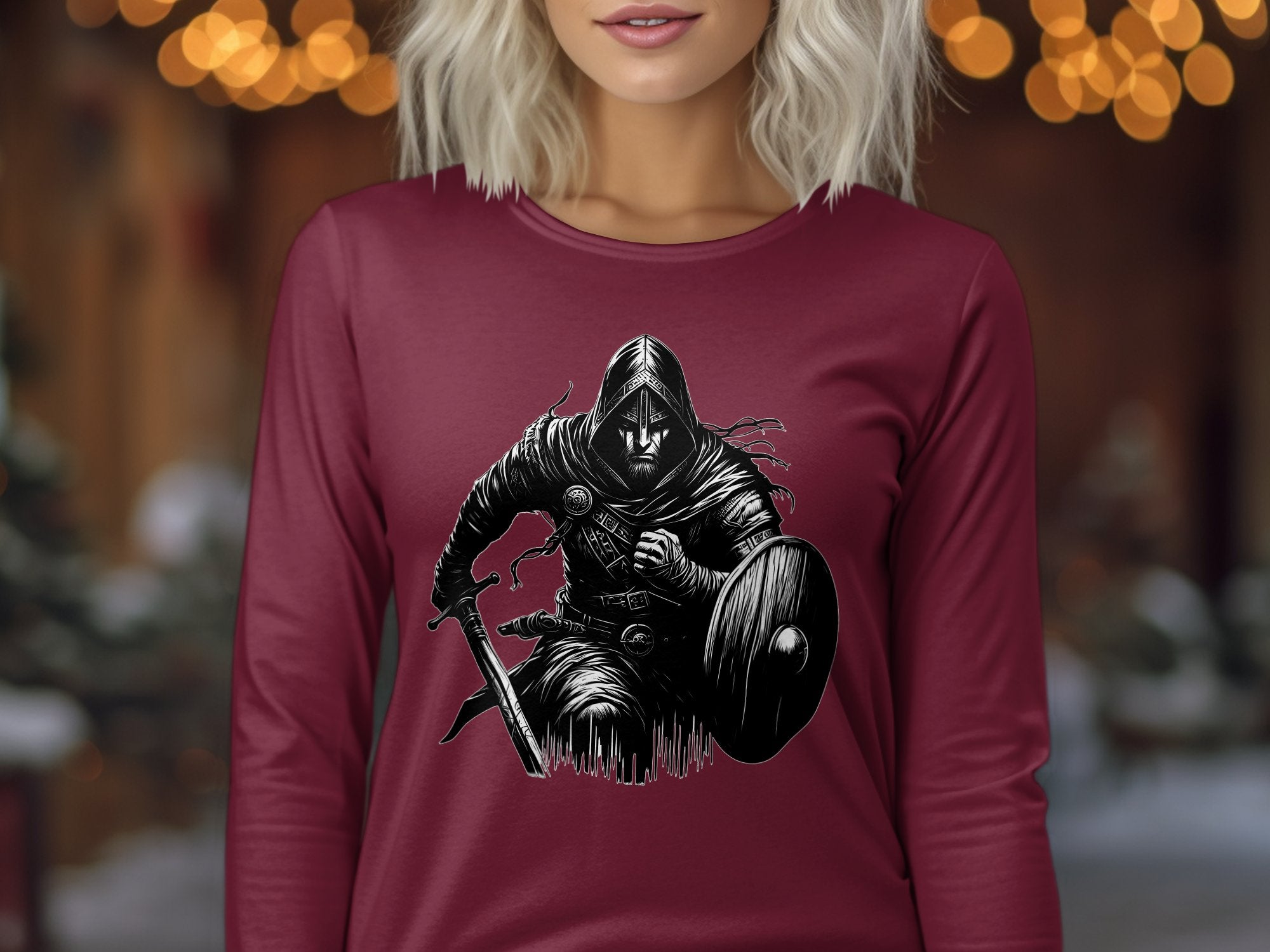 Viking Soldier - Coloured Gildan Long Sleeve Norse Talisman Men Women Unisex Valhalla Tee