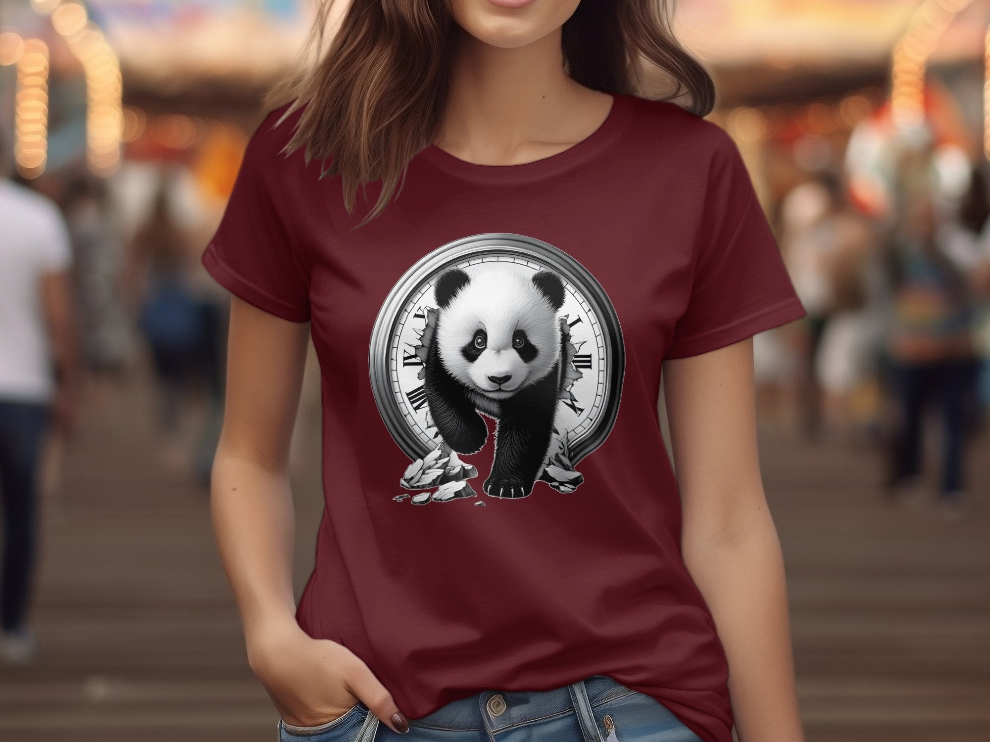 Panda - Coloured Gildan T-Shirt Realistic Animal Talisman Unisex Cute Tee Graphic Design