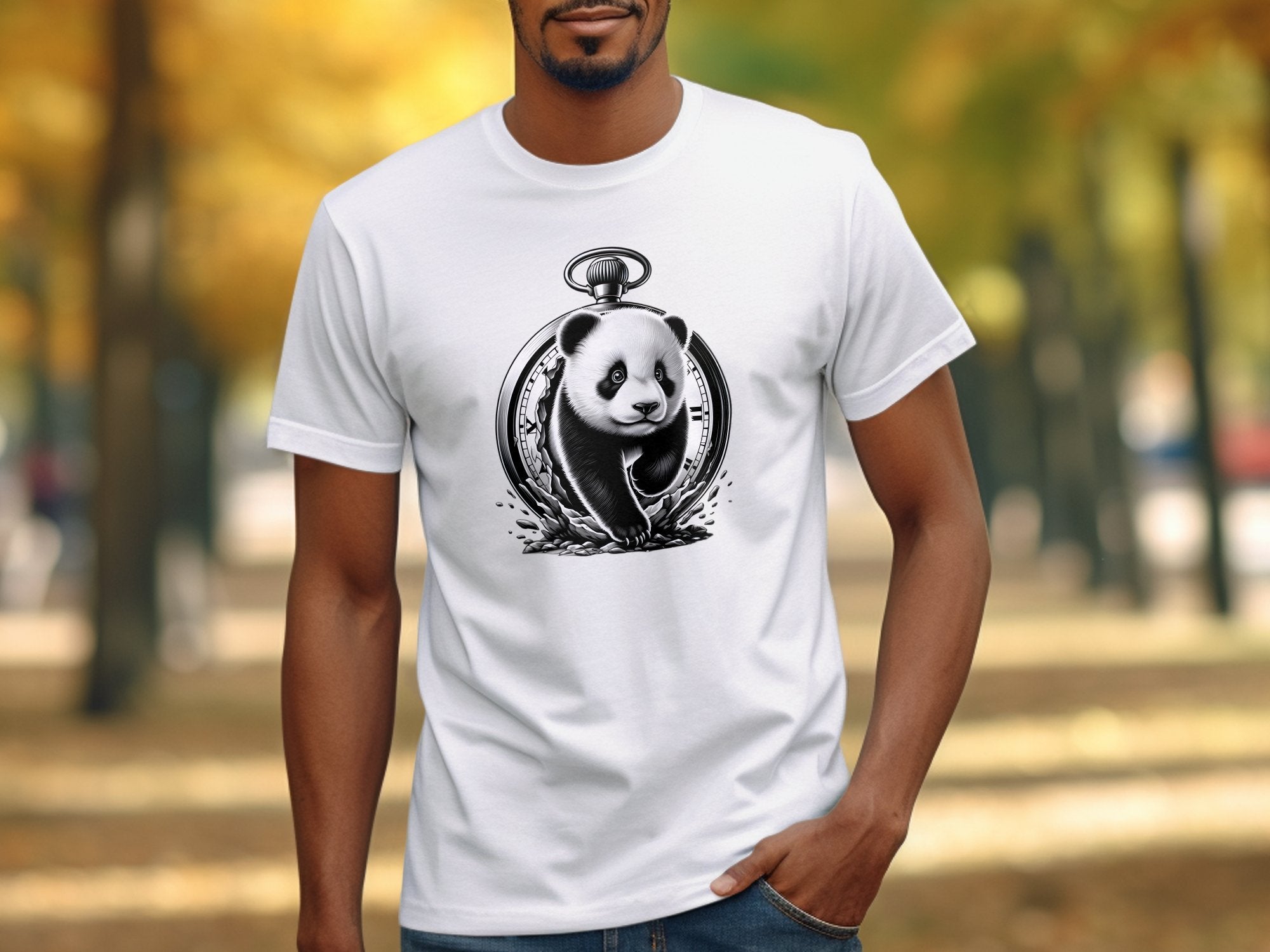 Panda - Coloured Gildan T-Shirt Realistic Animal Talisman Unisex Cute Tee Graphic Design