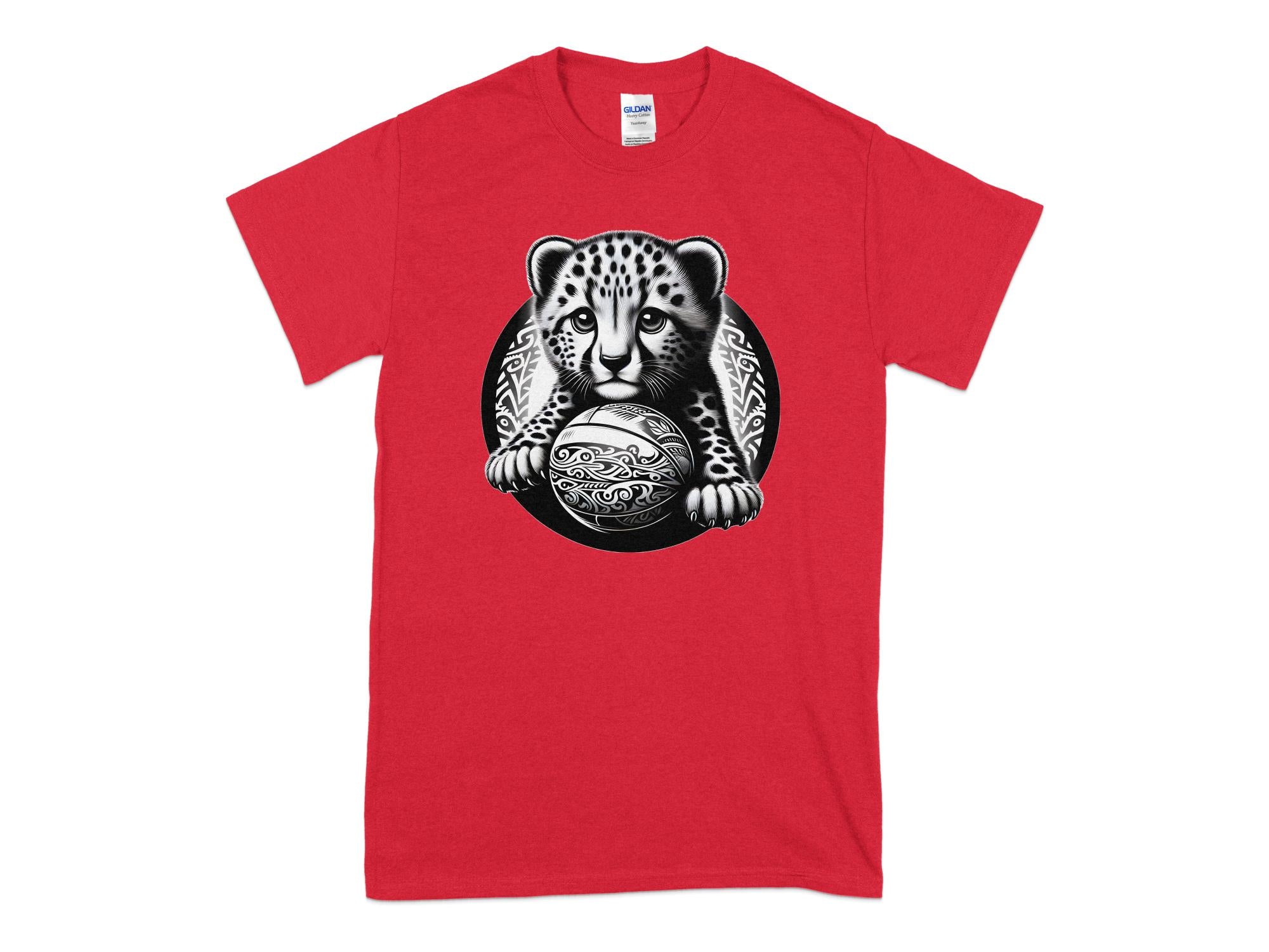 Cheetah World - Coloured Gildan T-Shirt Realistic Animal Talisman Unisex Cute Tee Graphic Design