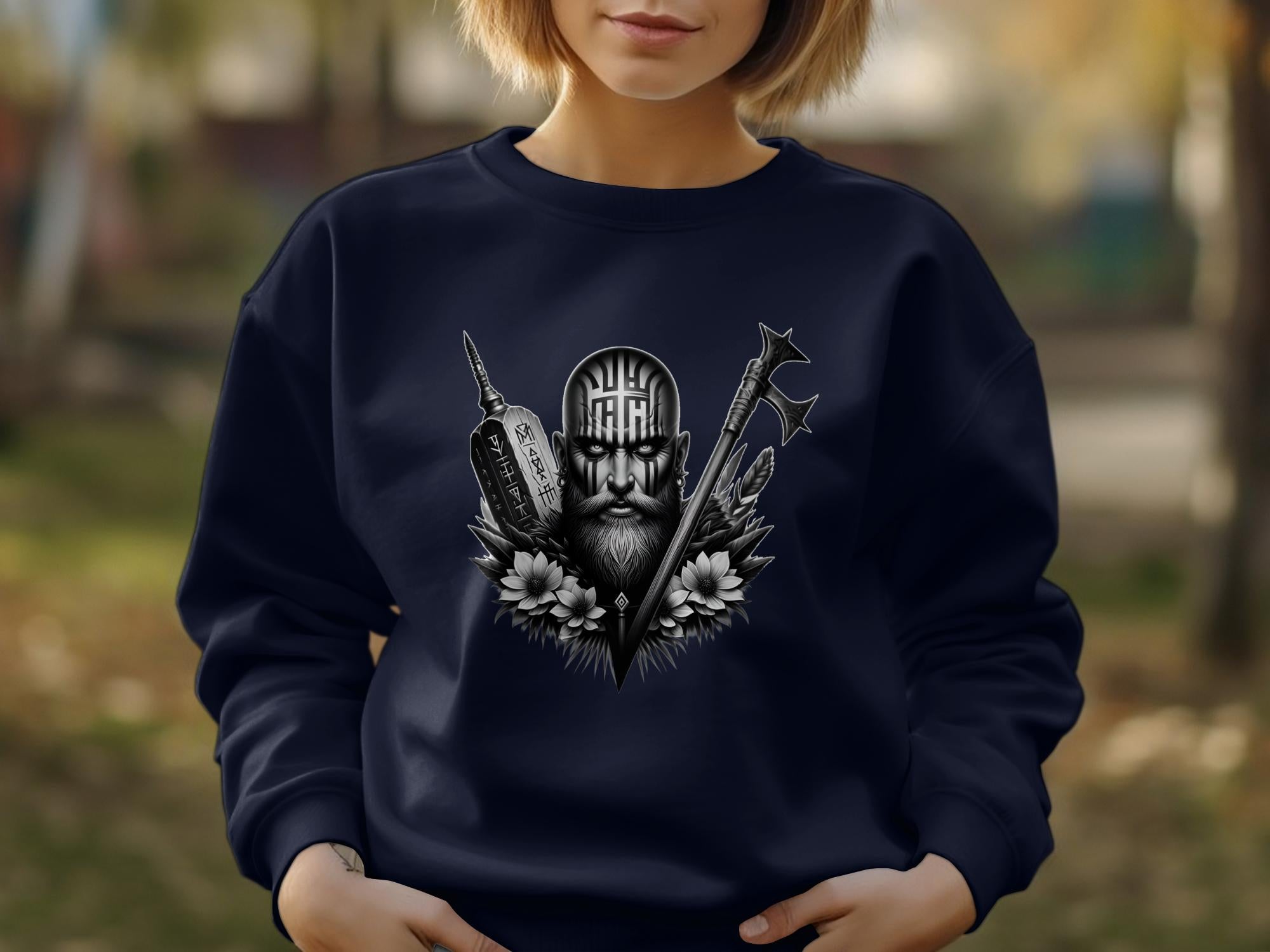 Viking Vigor - Coloured Gildan Sweatshirt Realistic Norse Talisman Men Women Unisex Valhalla Tee Graphic Design