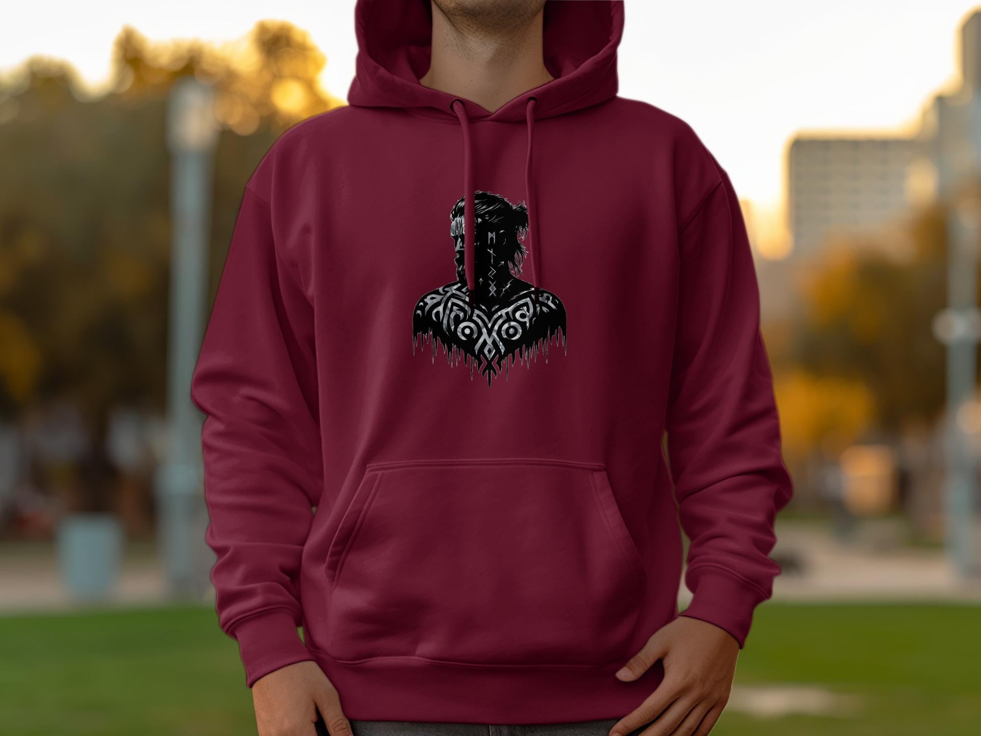 Viking Reflection - Coloured Gildan Hoodie White Norse Talisman Men Women Unisex Valhalla Tee