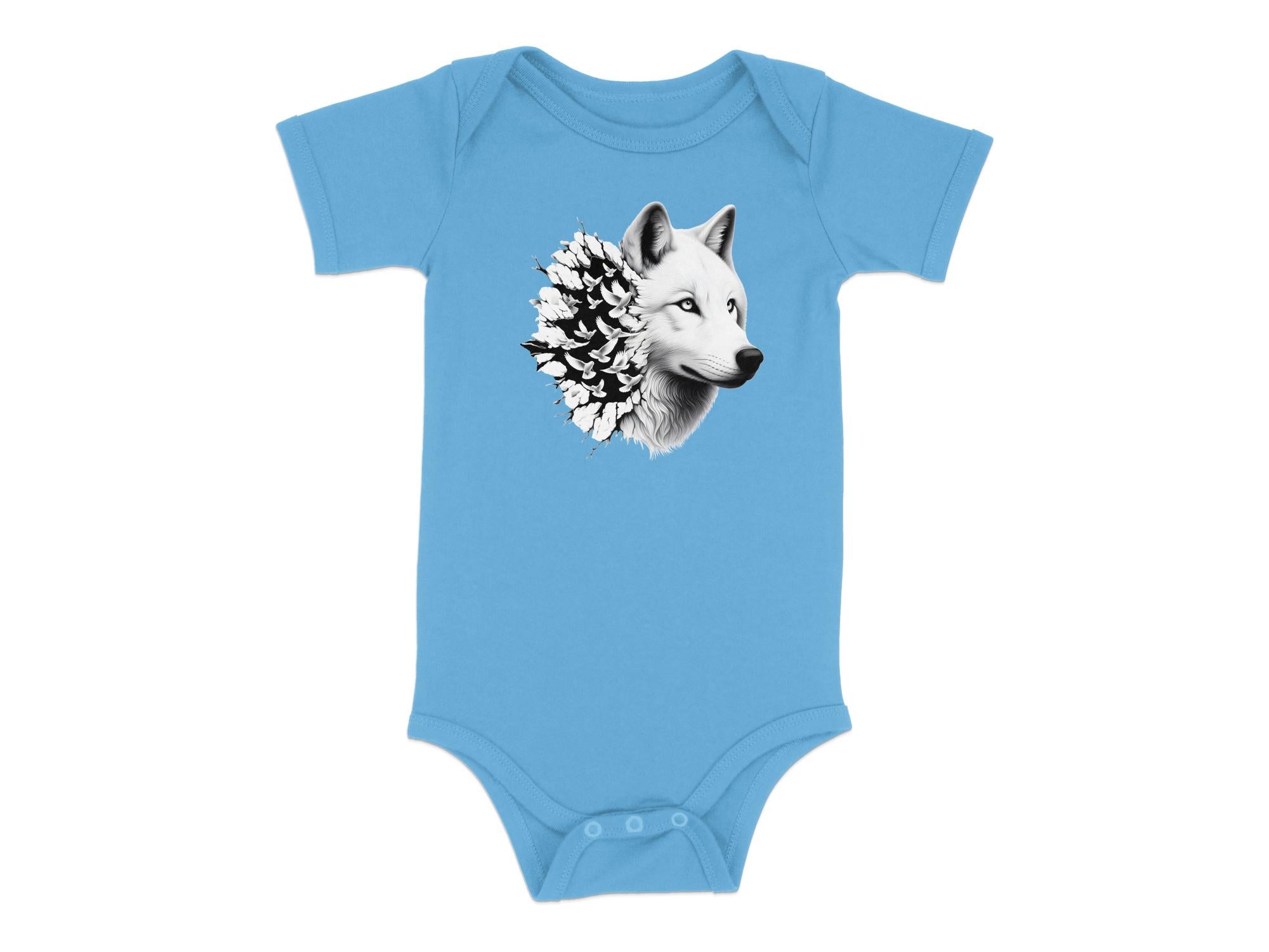 Wolf x Doves - Coloured Toddler Bodysuit Realistic Animal Talisman Unisex Tee Graphic Design